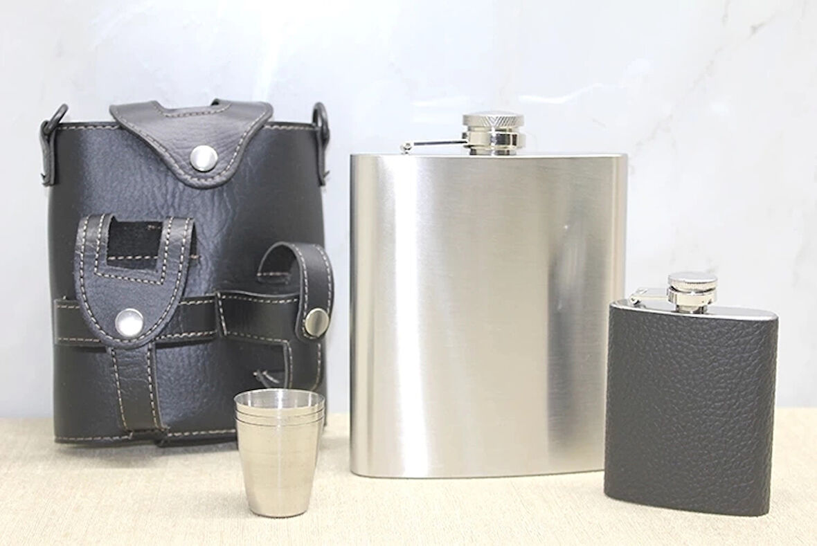 Deri Kılıflı Matara Seti Alk3930