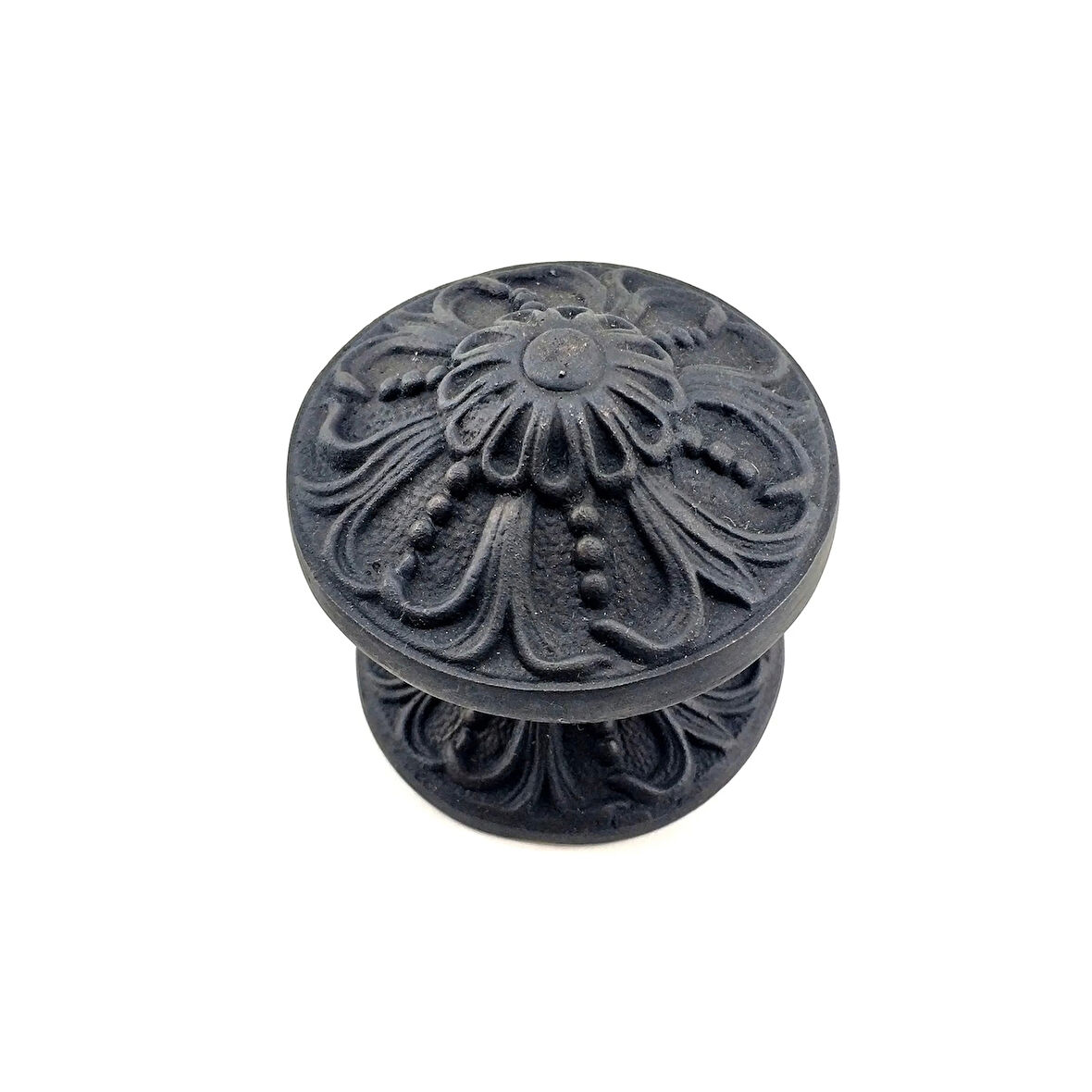 CEYLAN ADAM Antika Tarz Dekoratif Pirinç Çiçekli Kapı Tokmağı - 80 Mm Çap, Oksit