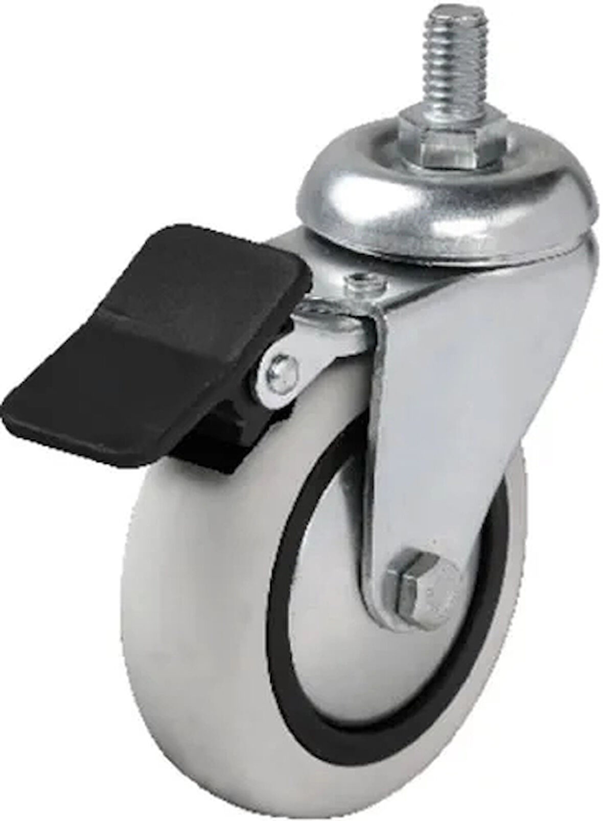 354 - 75x25 Mm Pvc Makaralı Vidalı Frenli Teker 4 Adet