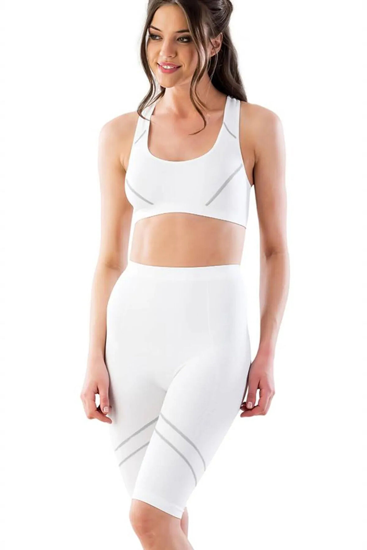 Beyaz-gri 3850 Soft Büstiyer Takım