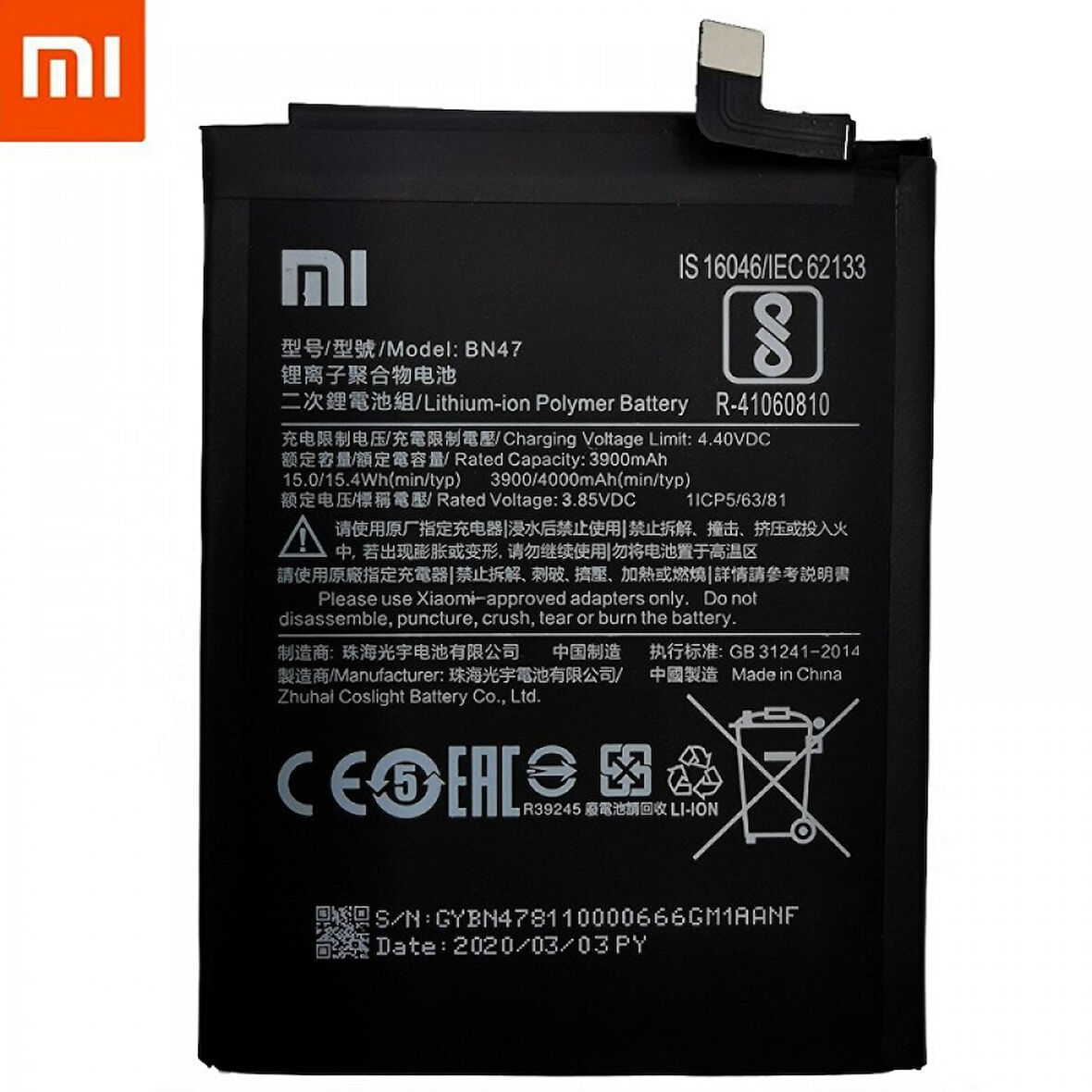 Xiaomi Mİ A2 Lite Orijinal BN47 Batarya Pil
