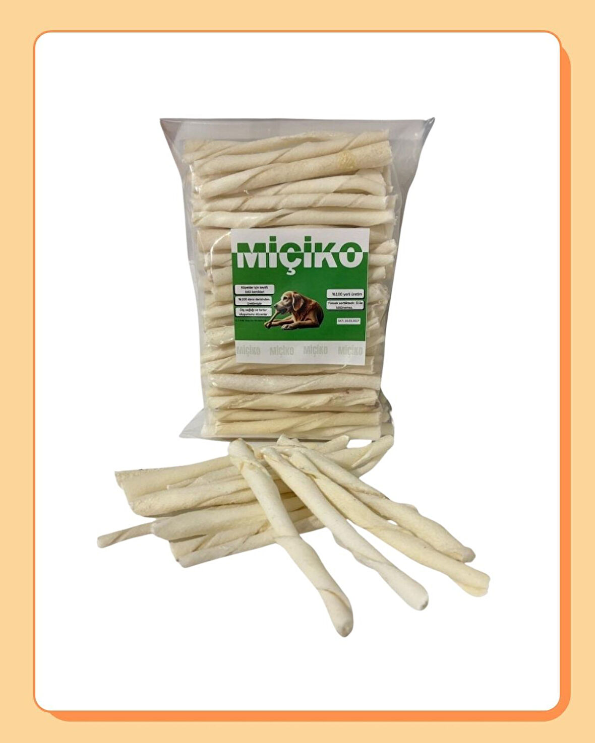 100Lü Sütlü Burgu Çubuk Ödül Çubuğu ve Çiğneme Kemiği