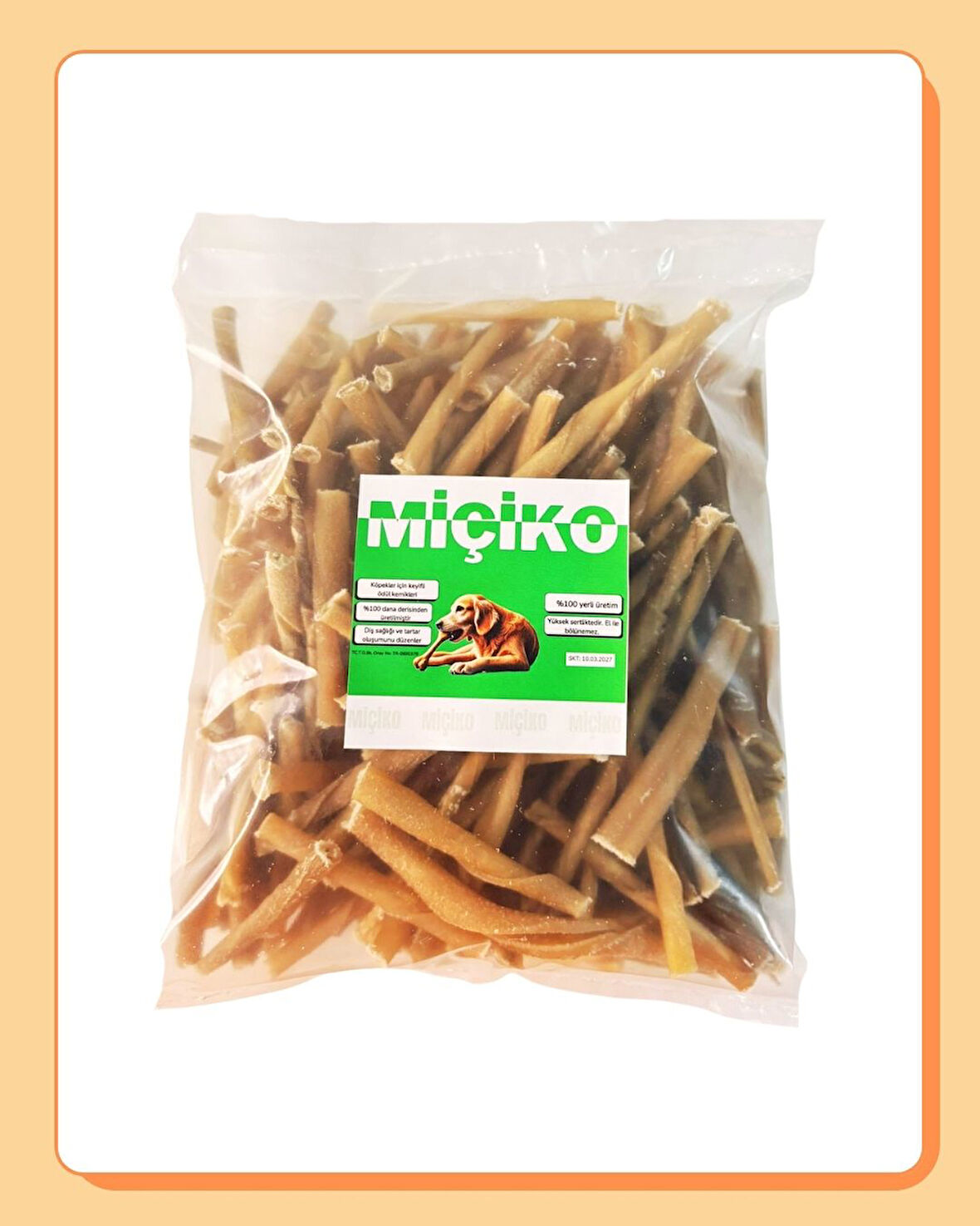 Naturel Kırık Burgu Çubuk Ödülü Çiğneme Kemiği 500Gr