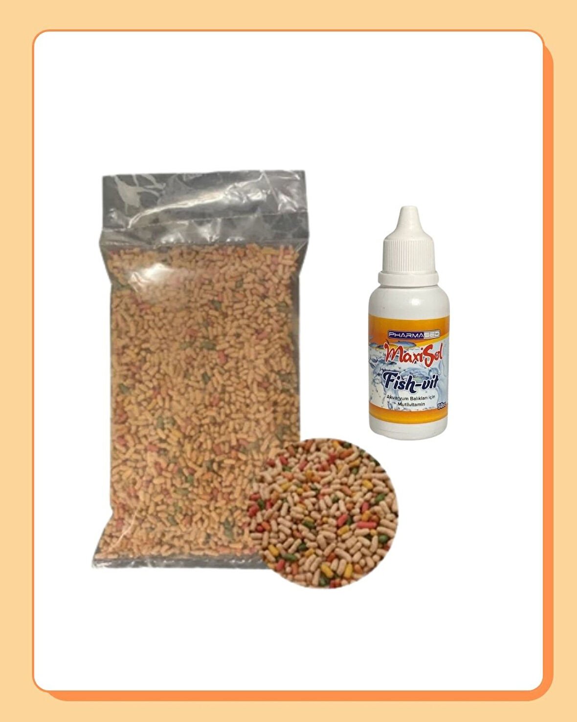 Pond Stick Karışık Japon Balığı Yemi 100Gr + Fish-Vit Balık Vitamini