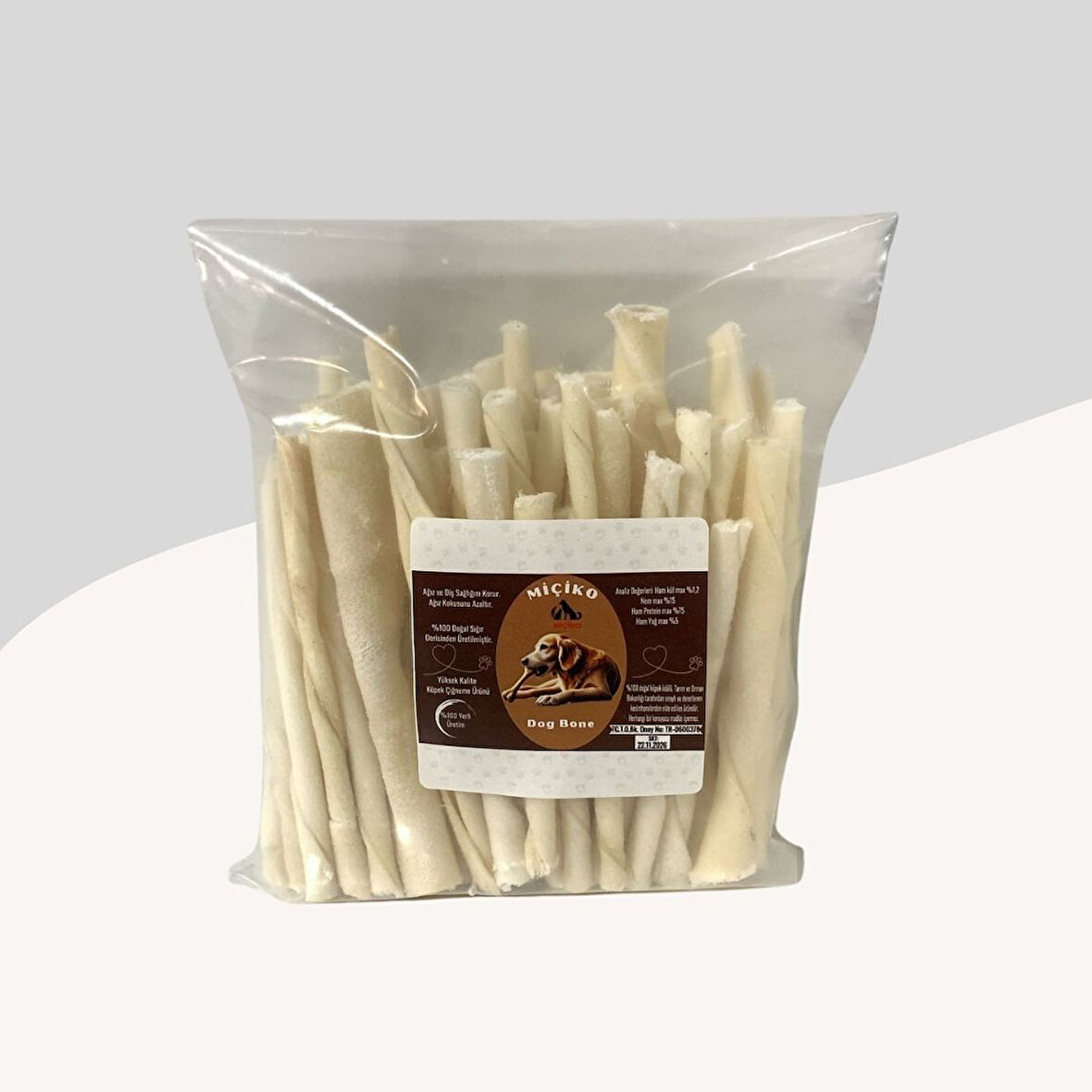 Sütlü Kırık Burgu Çubuk Ödülü Çiğneme Kemiği 120Gr