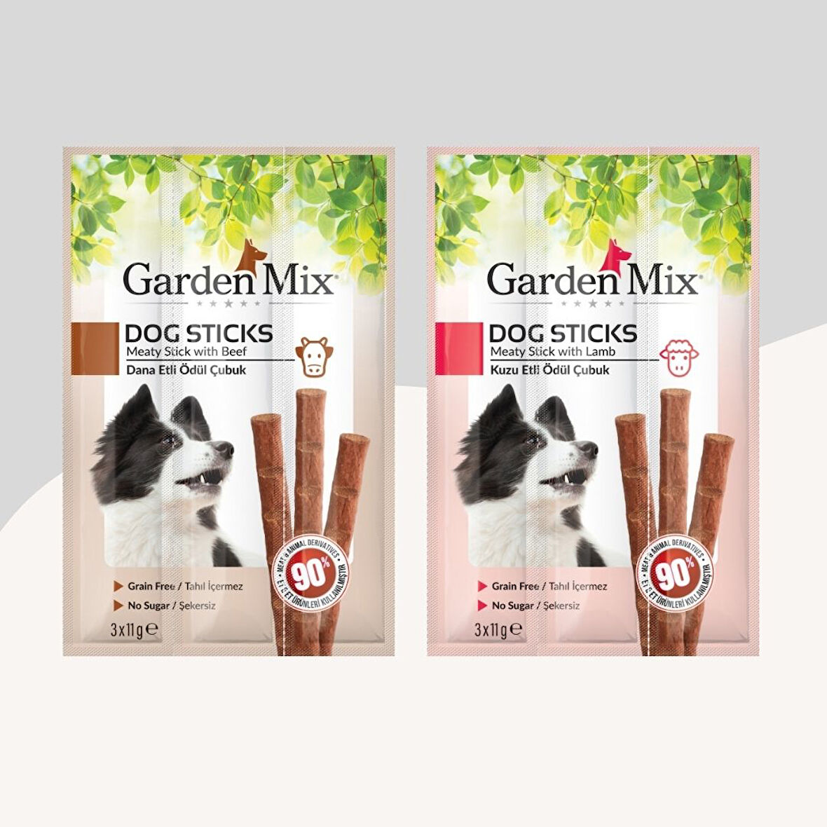 Kuzu ve Dana Aromalı 3lü Stick Köpek Ödülü 2 Paket