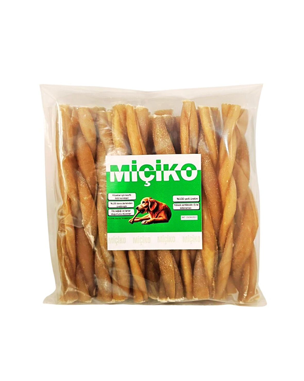 Jumbo XXL Premium Naturel Burgu Çubuk Ödül Kemiği 500 Gr