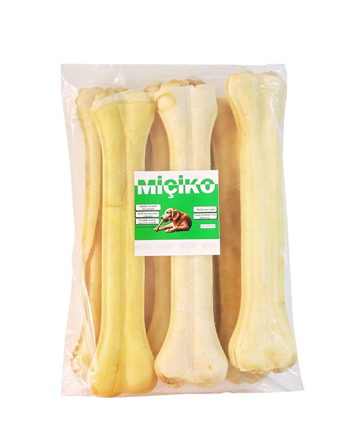 27Cm Beyaz Press Çiğneme Kemiği EKO 6Lı Paket