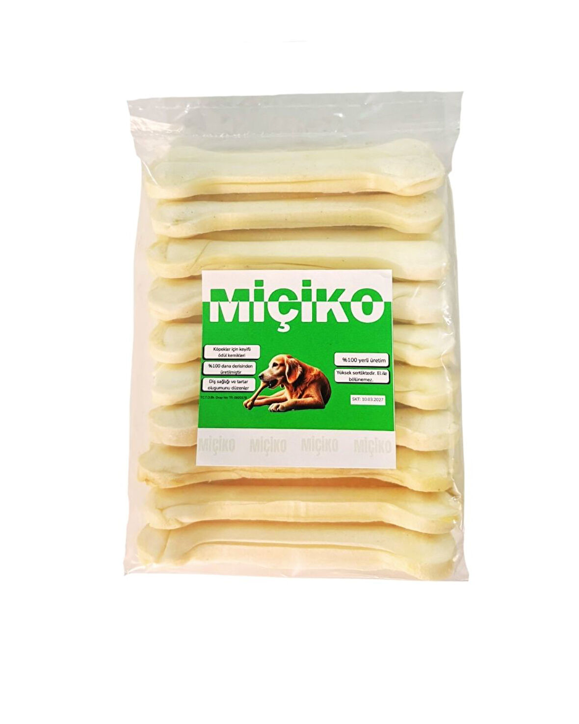 Vip Yüksek Kalite 15Cm 10Lu Sütlü Köpek Ödül Çiğneme Kemiği