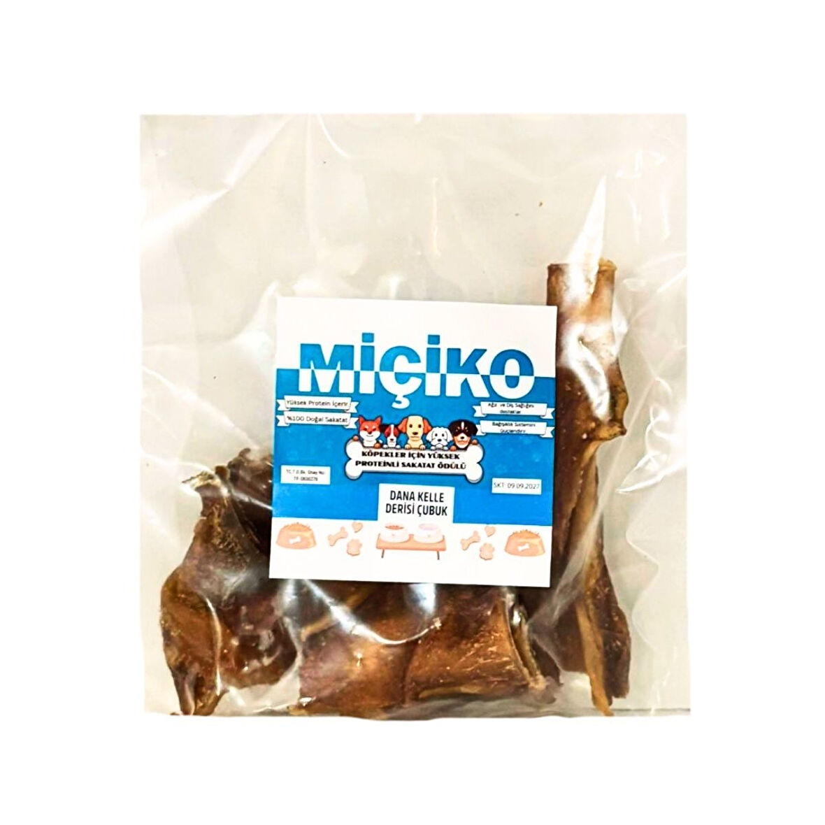 Zengin Proteinli Dana Kelle Derisi Köpek Ödülü 100Gr 