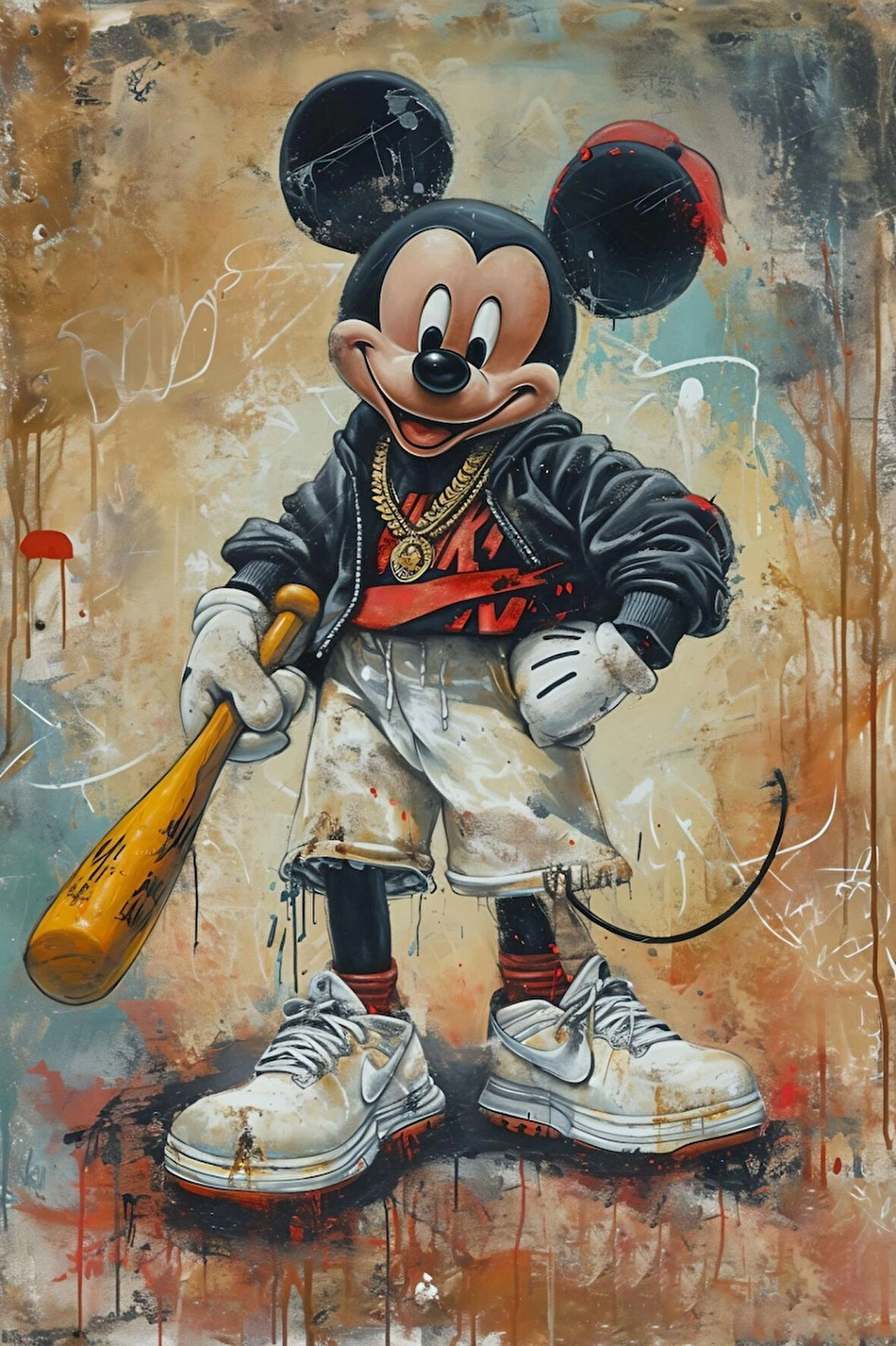 DEKORATİF 35X45 LAZER KESİM UV BASKILI MICKEY SEMBOLLÜ TASARIM TABLO 