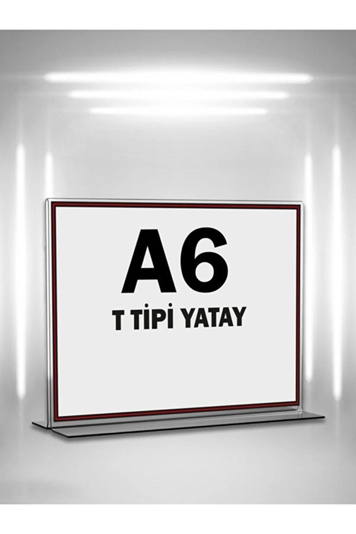 T Tipi A6 Pleksi Föylük Broşürlük-yatay A6 Föylük-20 Li Paket