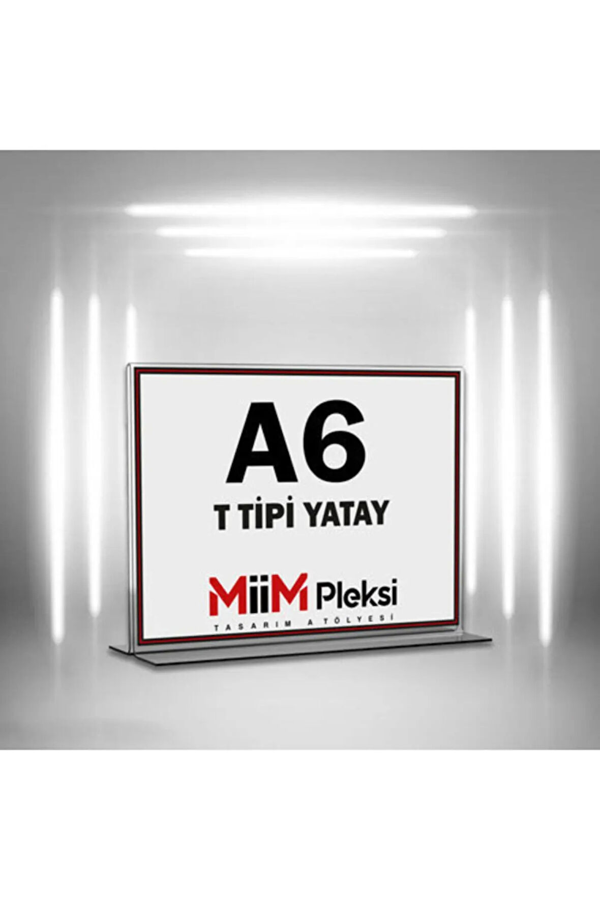 T Tipi A6 Pleksi Föylük Broşürlük-dikey A6 Föylük-50 Li Paket