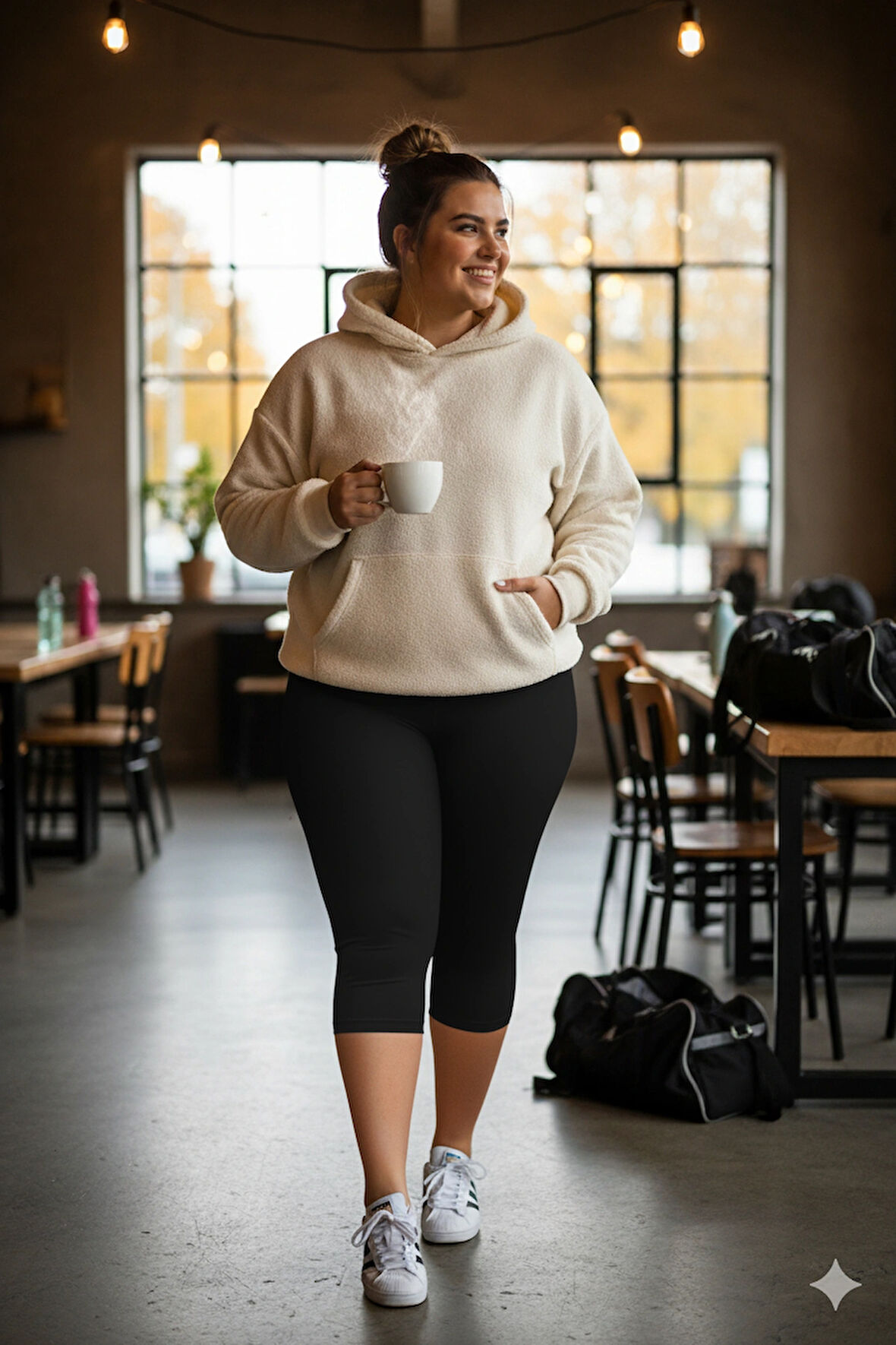 Kadın Büyük Beden MI Emay 7300 Likralı Kapri Battal Boy Tayt