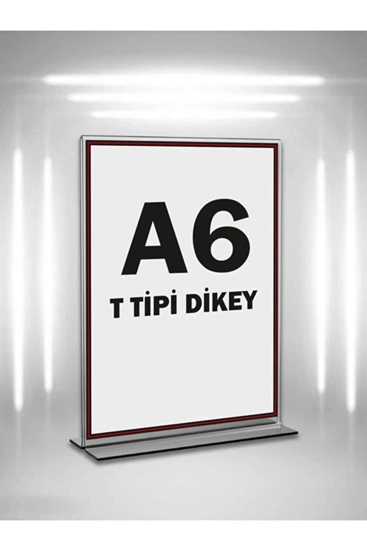 T Tipi A6 Pleksi Föylük Broşürlük-dikey A6 Föylük-5 Li Paket