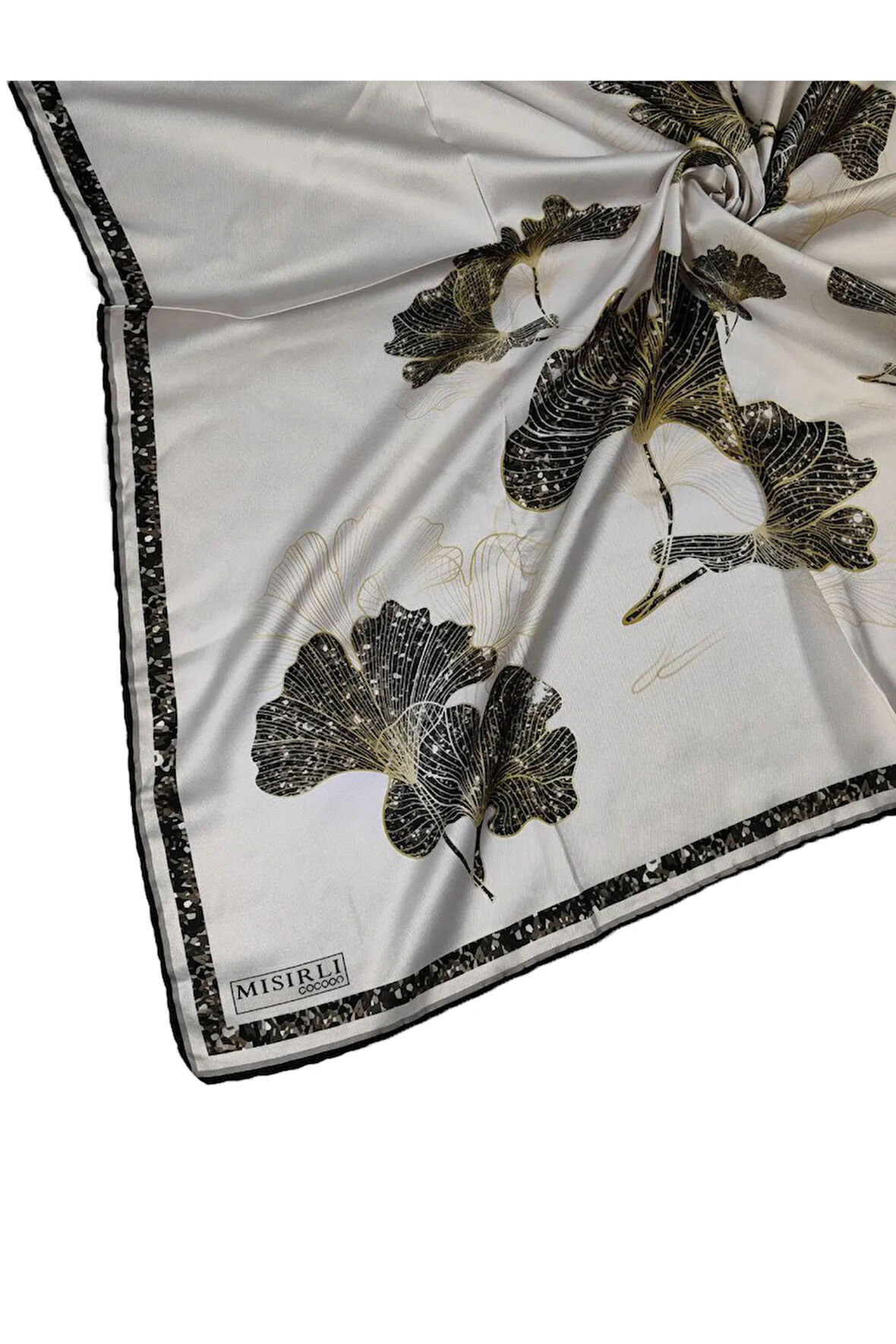 Mısırlı Eşarpları Cocoon Twill ( Tivil ) Yaprak Desenli Eşarp
