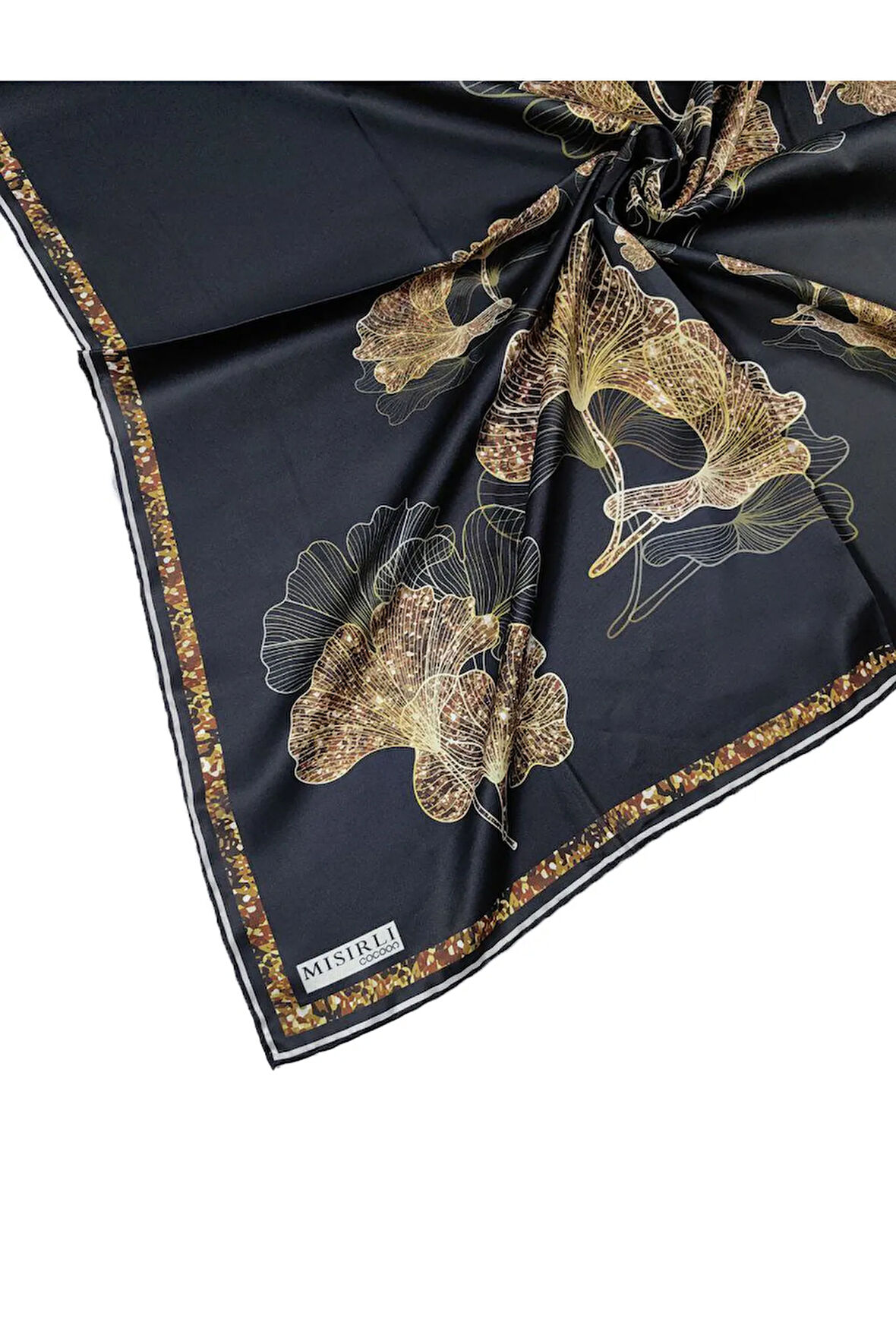 Mısırlı Eşarpları Cocoon Twill ( Tivil ) Yaprak Desenli Eşarp