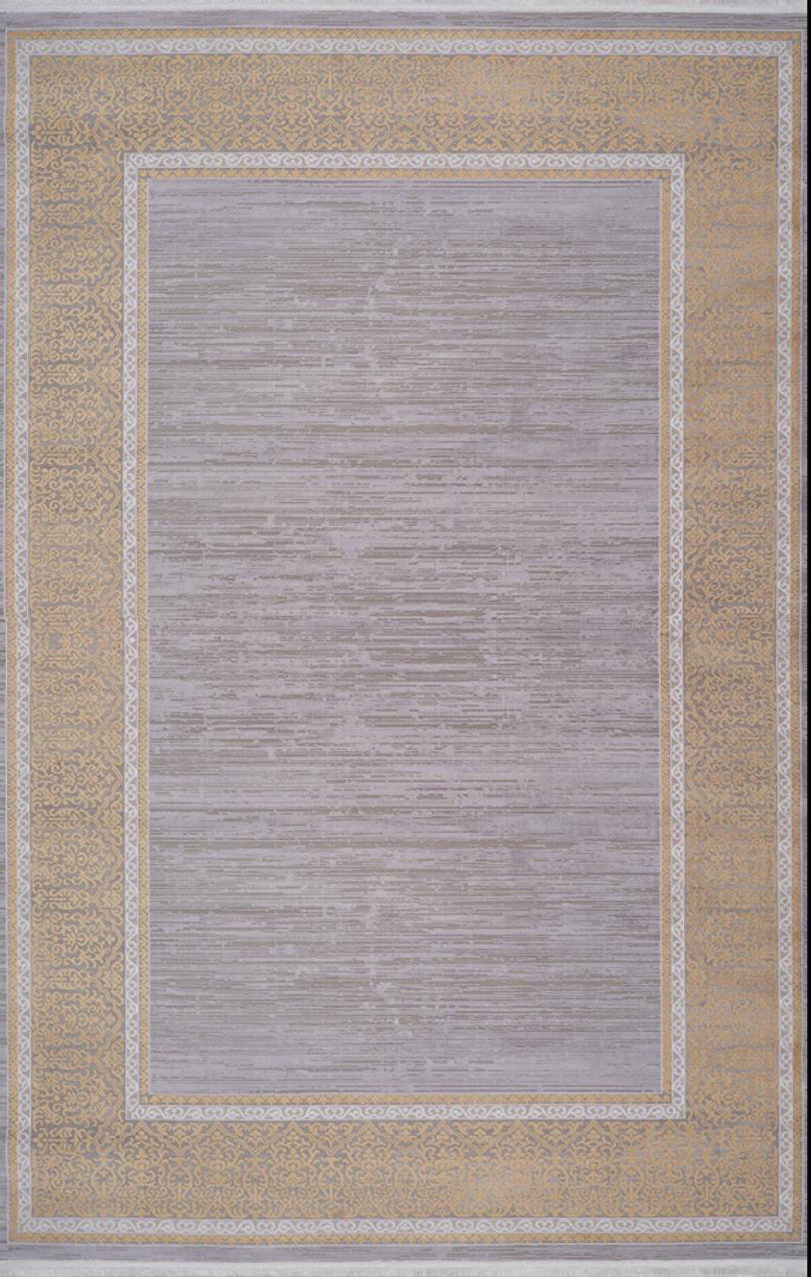 Artemis Halı Mina 03026A Gri Gold Çerçeve Desen Halı