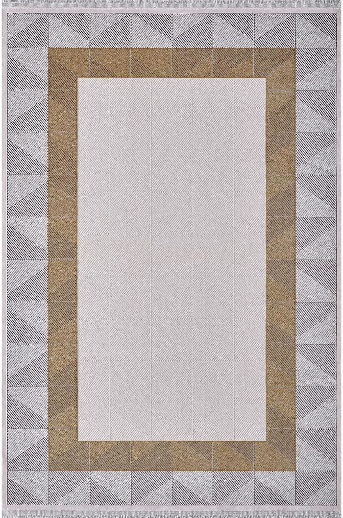 Artemis Halı Mina 09101D Gri Gold Çerçeve Desen Bambu Halı