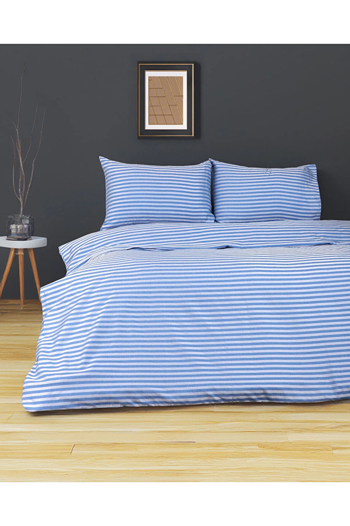 Mirvona Home Saten Beyaz Çift Kişilik Lastikli Çarşaflı Nevresim Takımı