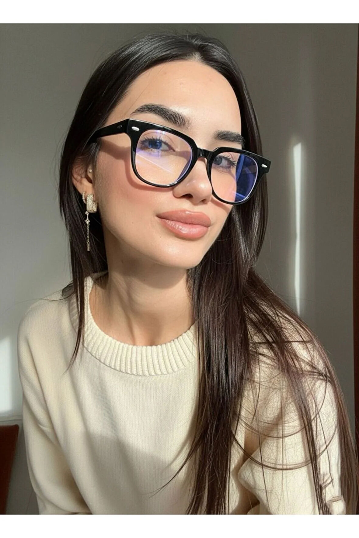 Miracle Köşeli Oval Unisex Mavi ışık korumalı 50 ekartman Optik cam takılabilen Gözlük