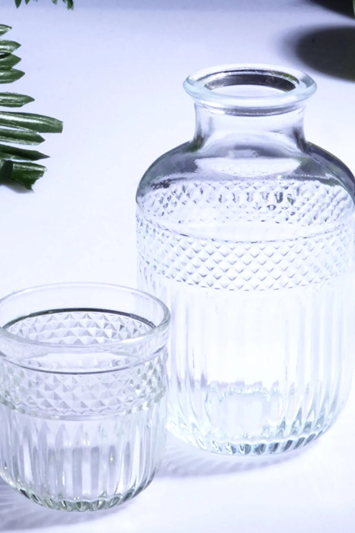 Cam Arya Bardaklı Başucu Sürahi 650 ml