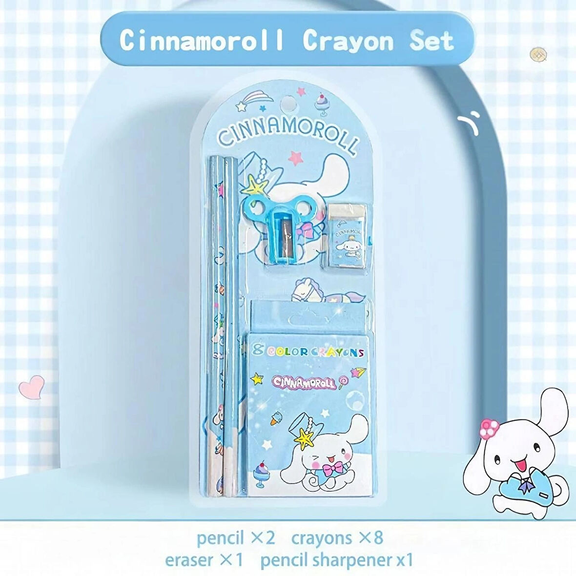 Sanrio Kuromi My Melody Cinnamoroll Kırtasiye Seti 12 Parça Cinnamoroll Kırtasiye Seti