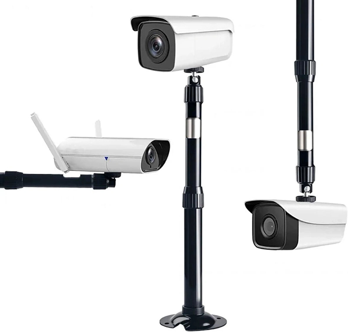 Microcase Metal Uzayabilen Döner Başlıklı CCTV Kamera Projeksiyon Duvara Monte Askı Aparatı - SİYAH AL5282