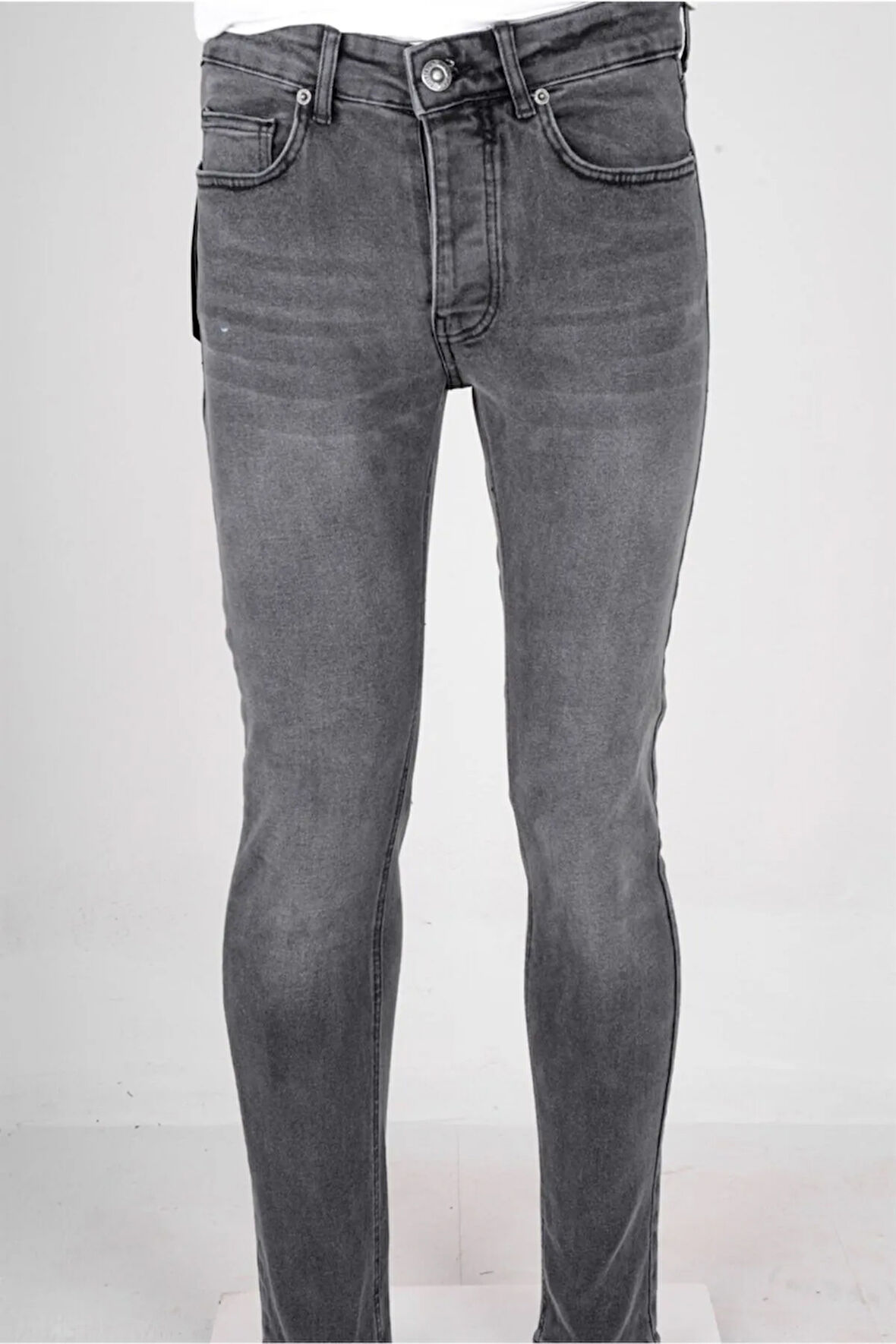 Skinny Fit Gri Jean Pantolon