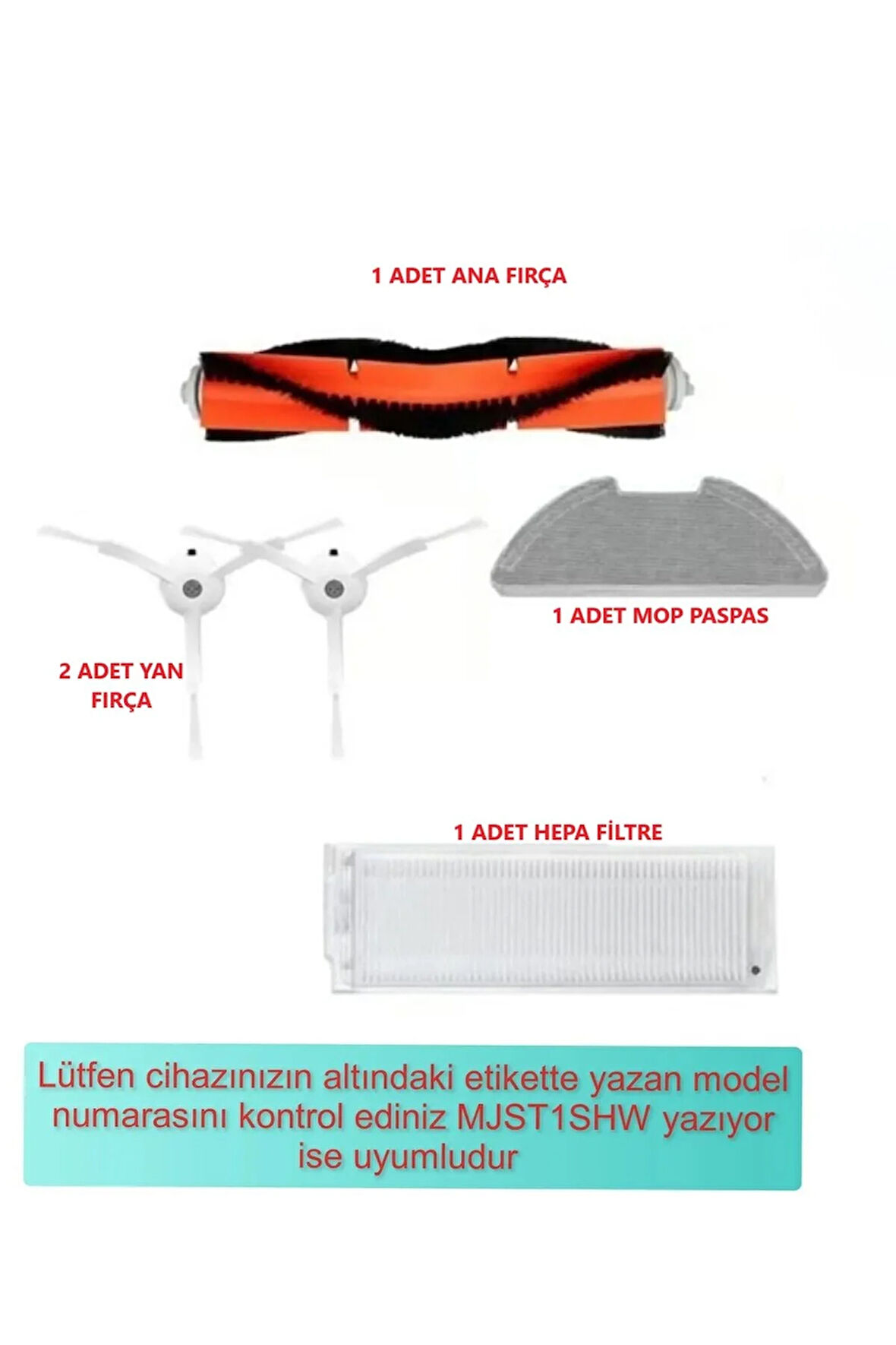 Mi Robot MJST1SHW Mop 2 Süpürge uyumlu fırça yedek parça seti