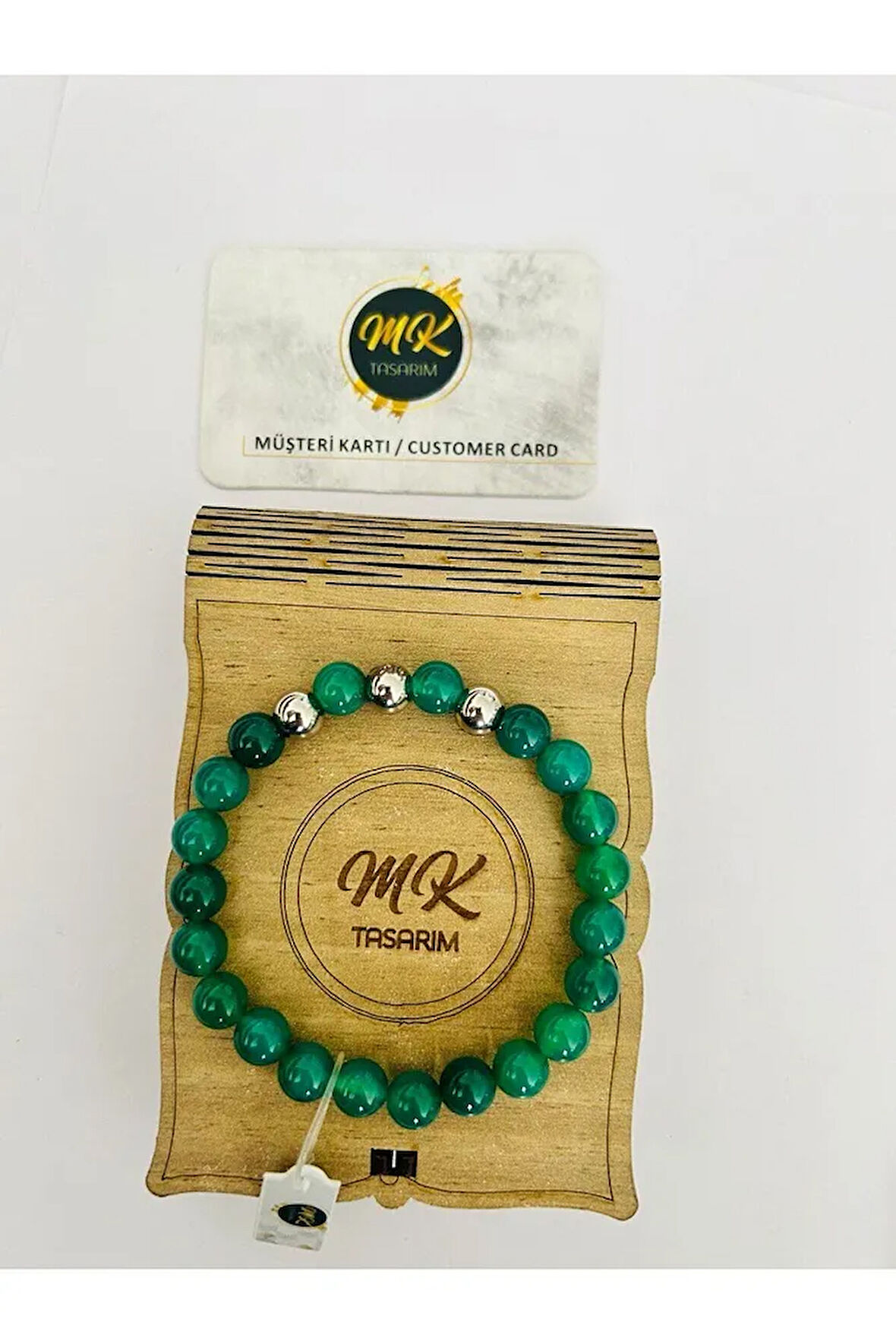 GERÇEK YEŞİL AKİK TAŞI BİLEKLİK MK.013.015