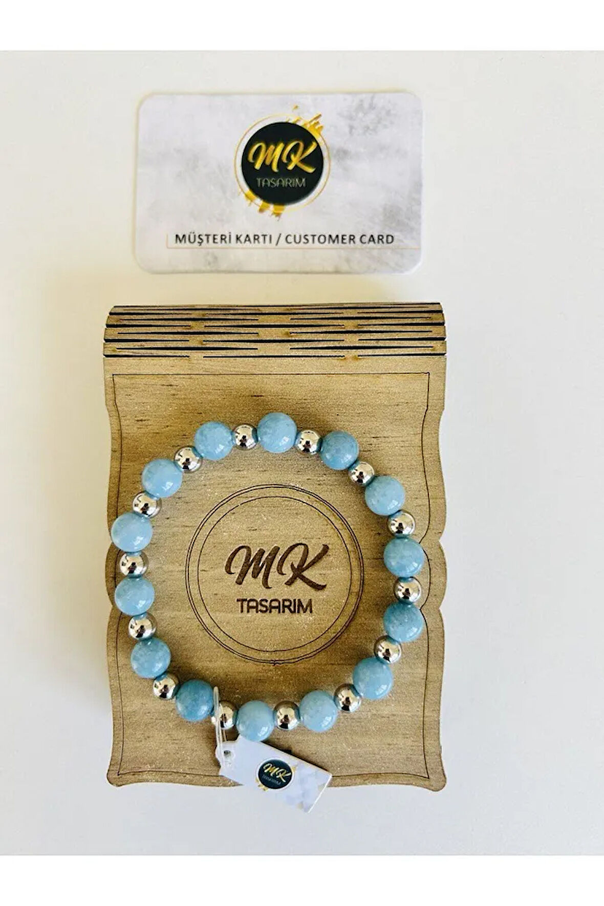 GERÇEK MAVİ KUVARS TAŞI BİLEKLİK | MK.016.006