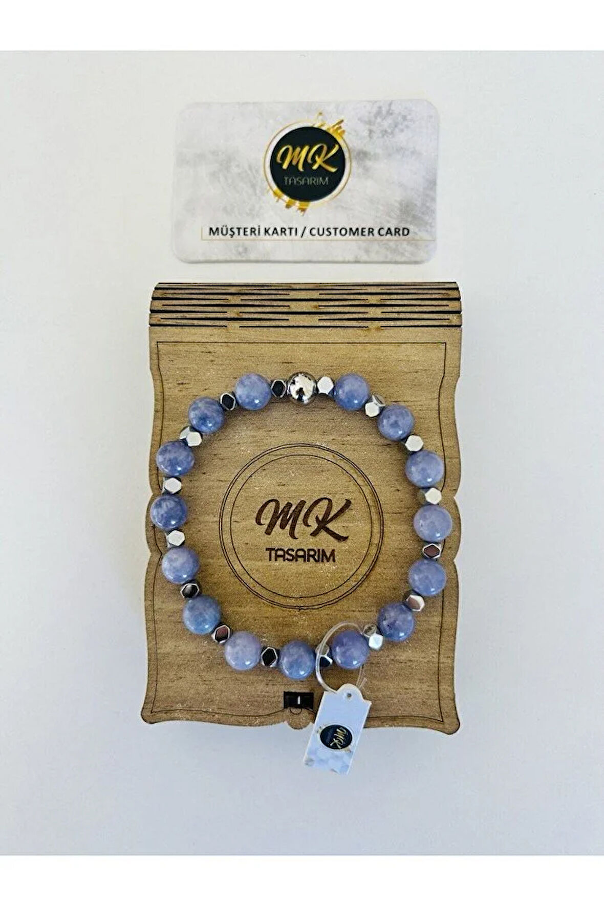 Gerçek Mor Kuvars - Hematit Taşı Bileklik (ARA KÜÇÜK TAŞLAR HEMATİT TAŞIDIR) Mk.020.003