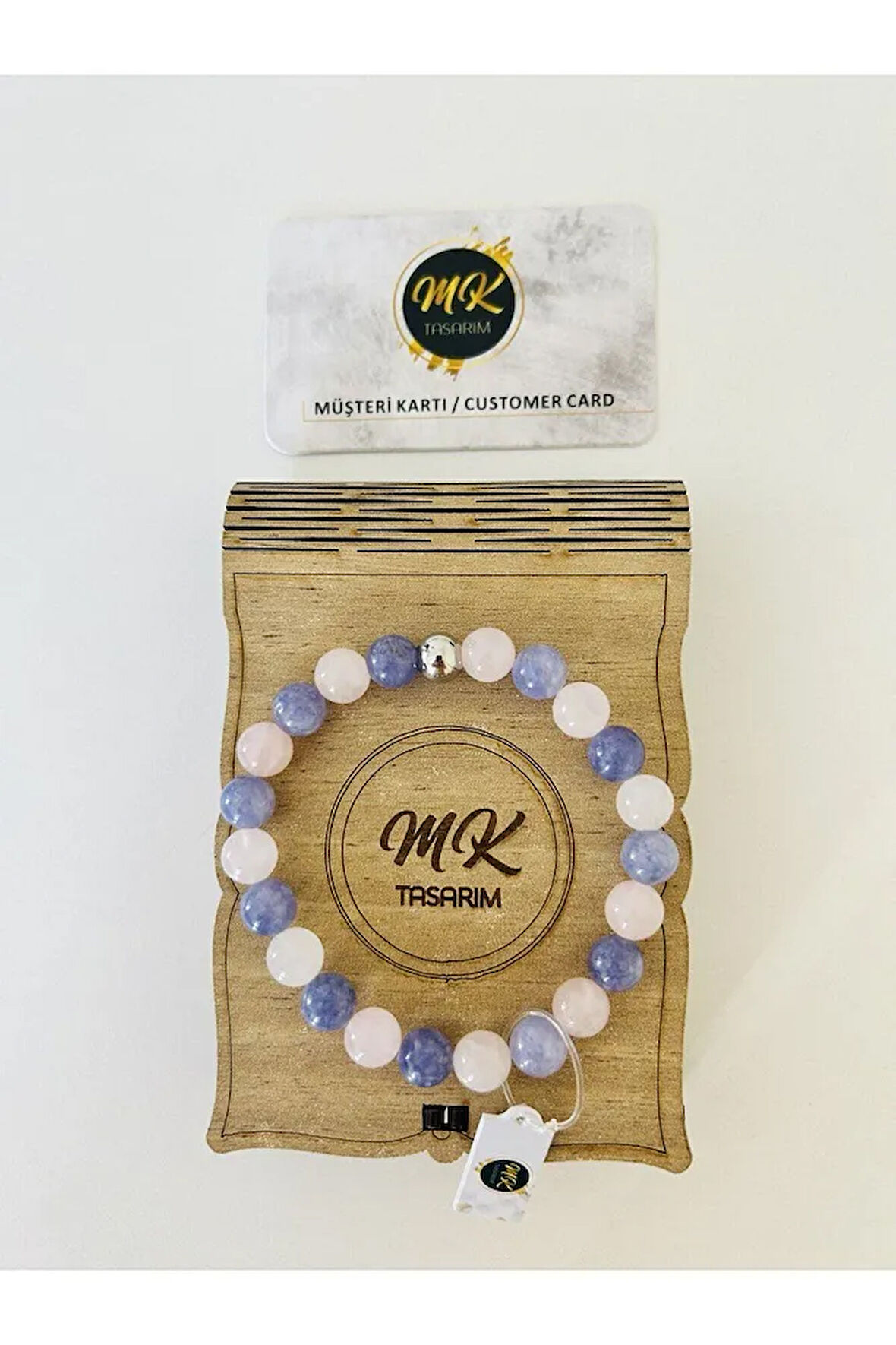 GERÇEK PEMBE MOR KUVARS TAŞI BİLEKLİK MK.021.011