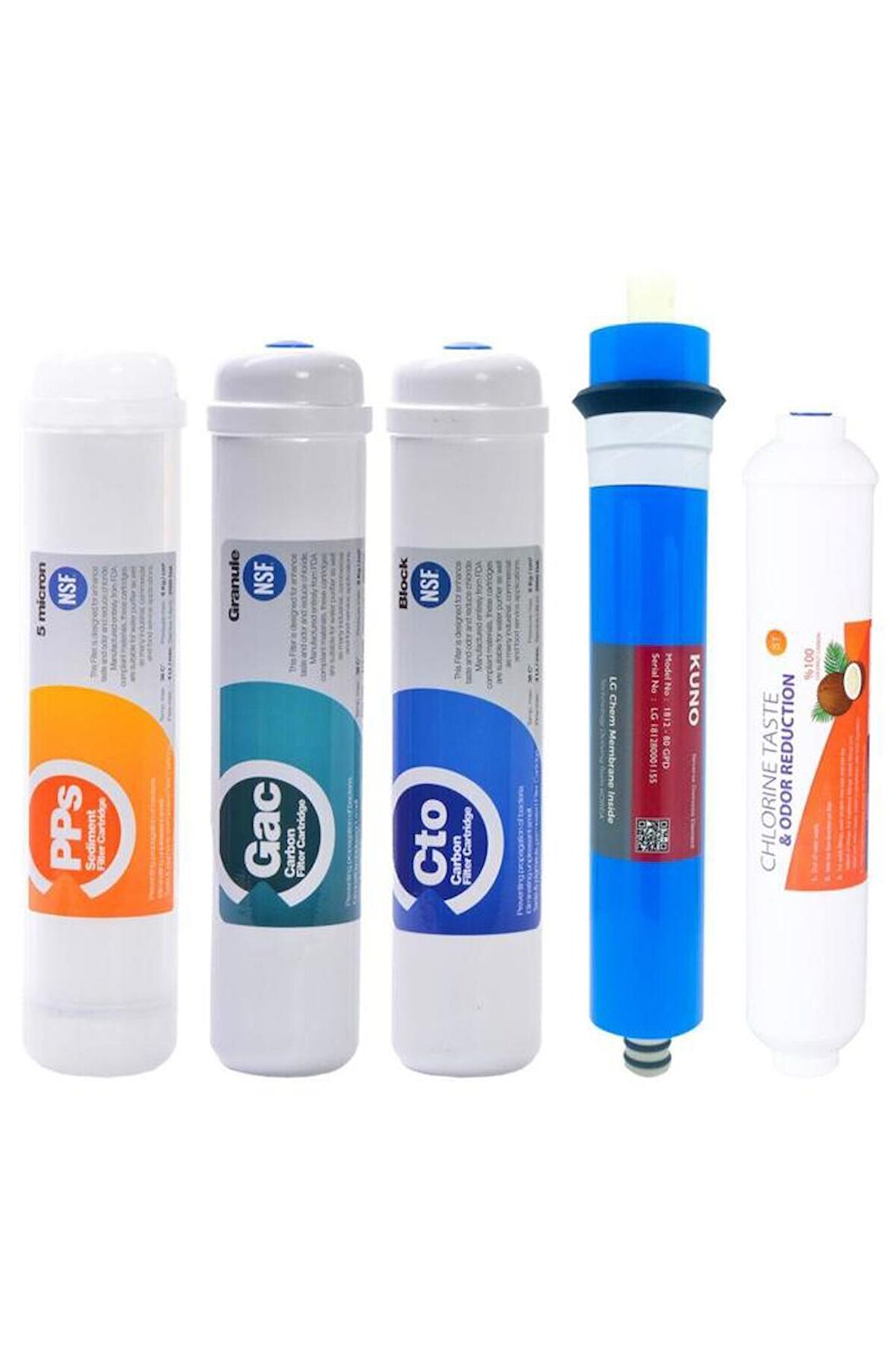 Kapalı Kasa Su Arıtma Cihazı 5 Li Inline Filtresi Seti 5 Aşamalı Lg & Kuno Membran