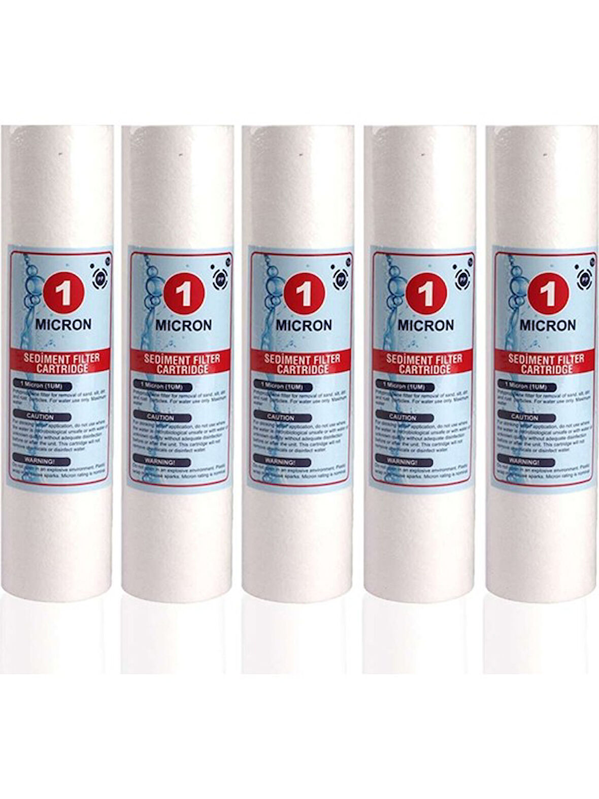 Açık Kasa Su Arıtma Cihazı 10 Inç 1 Mikron Sediment Spun Filtre ( 5 Adet )