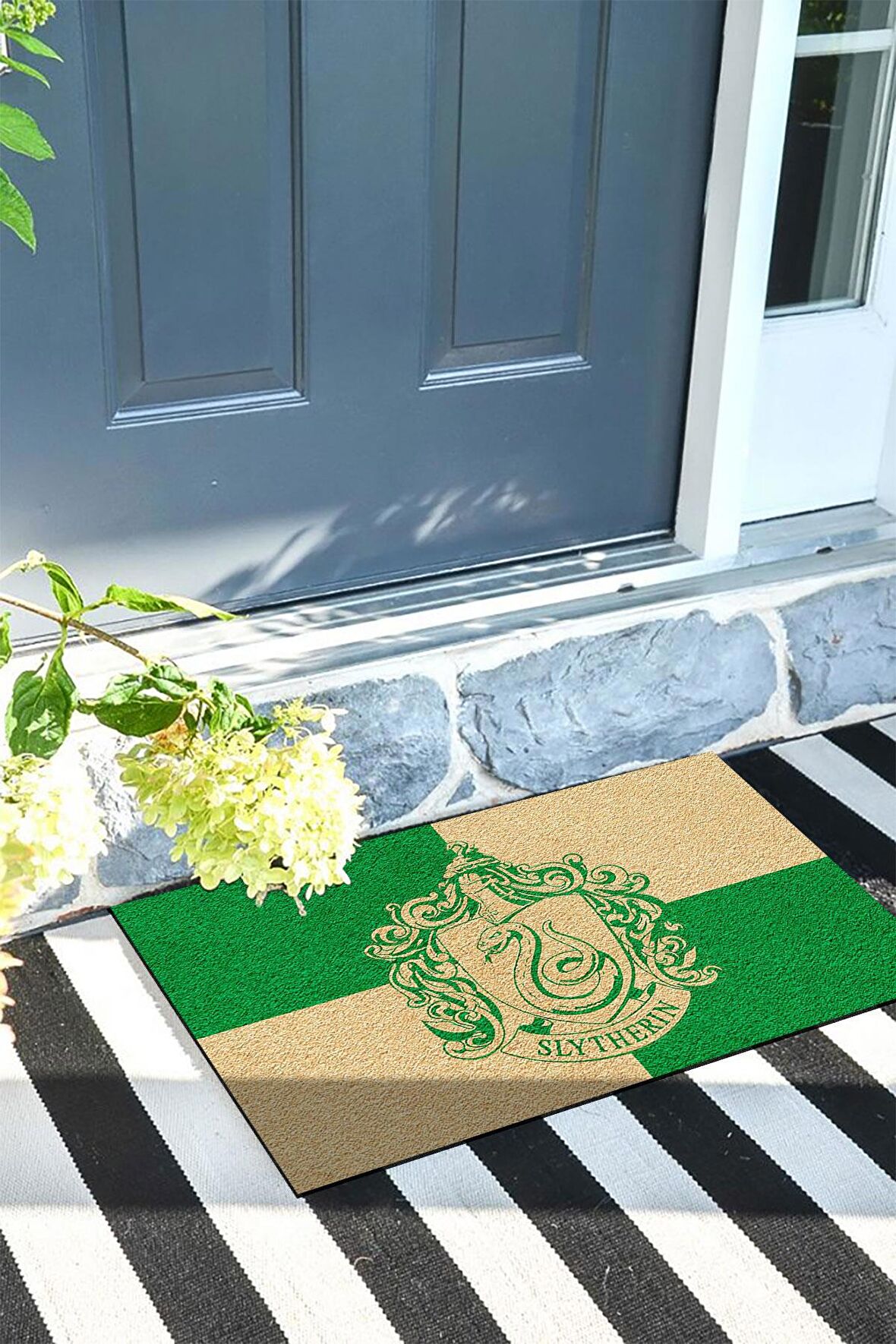Slytherin Kapı Önü Paspası Dekoratif Kapı Paspası Dış Mekân Paspas Ev İçi Paspası 45x70cm