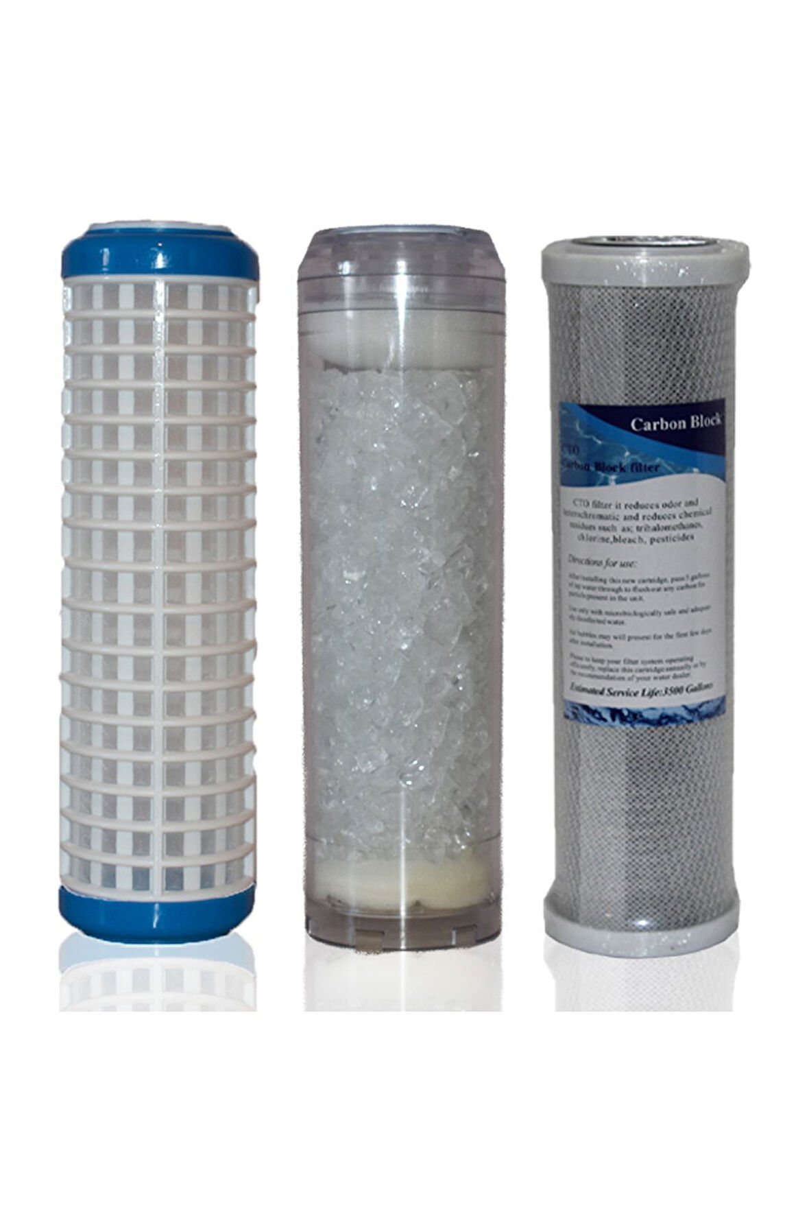 Daire Bina Sayaç Girişi 10" Inc 3 Aşama (yıkanabilir , Silifoz , Blok ) Yedek Filtre Seti