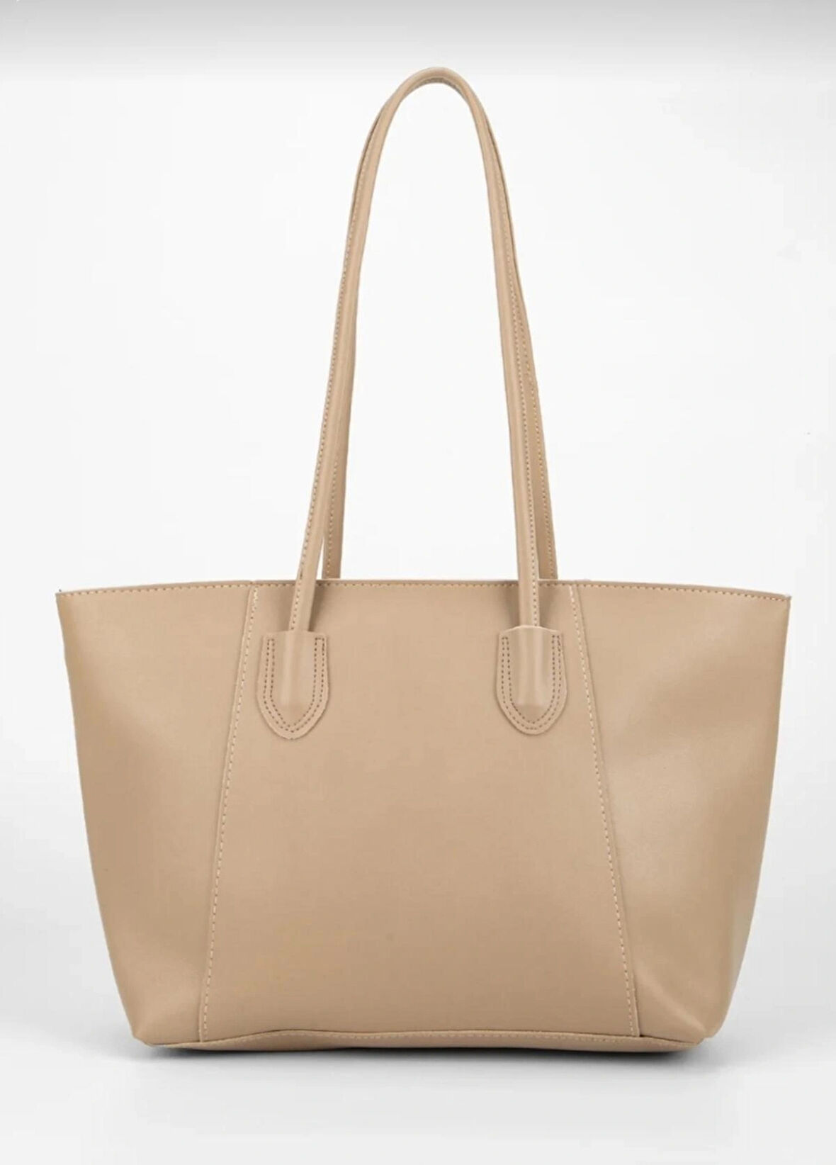 Kadın Shopper Uzun İki Askılı Vizon Fermuarlı El ve Omuz Çantası