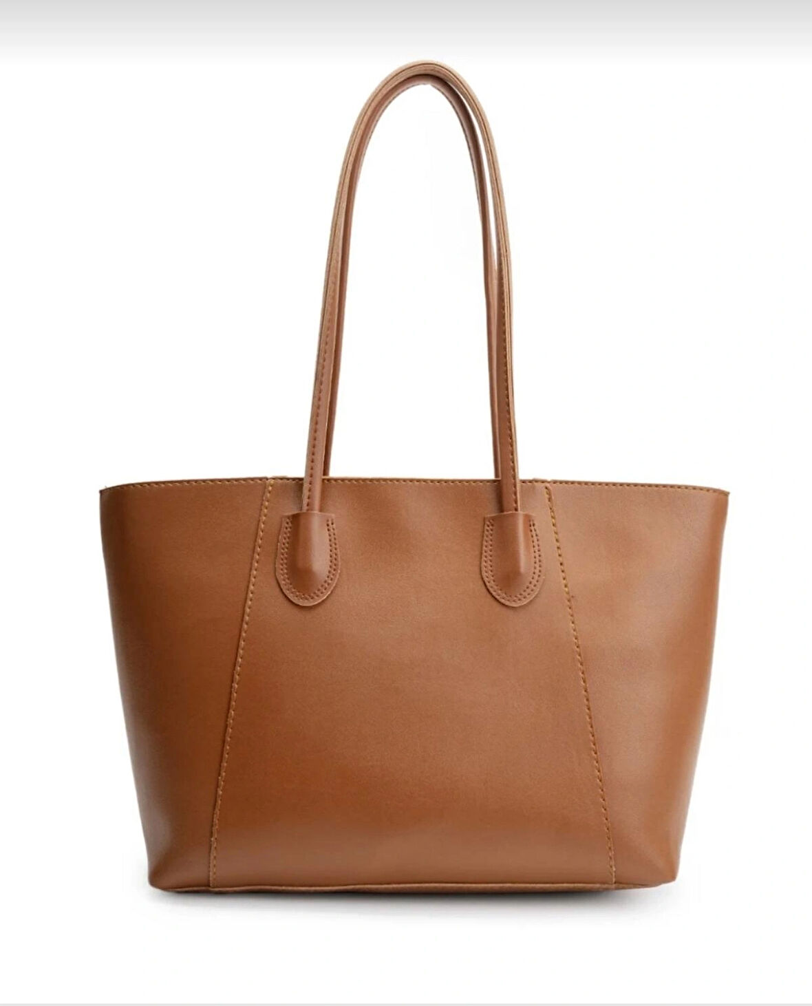 Kadın Shopper Uzun İki Askılı Taba Fermuarlı El ve Omuz Çantası