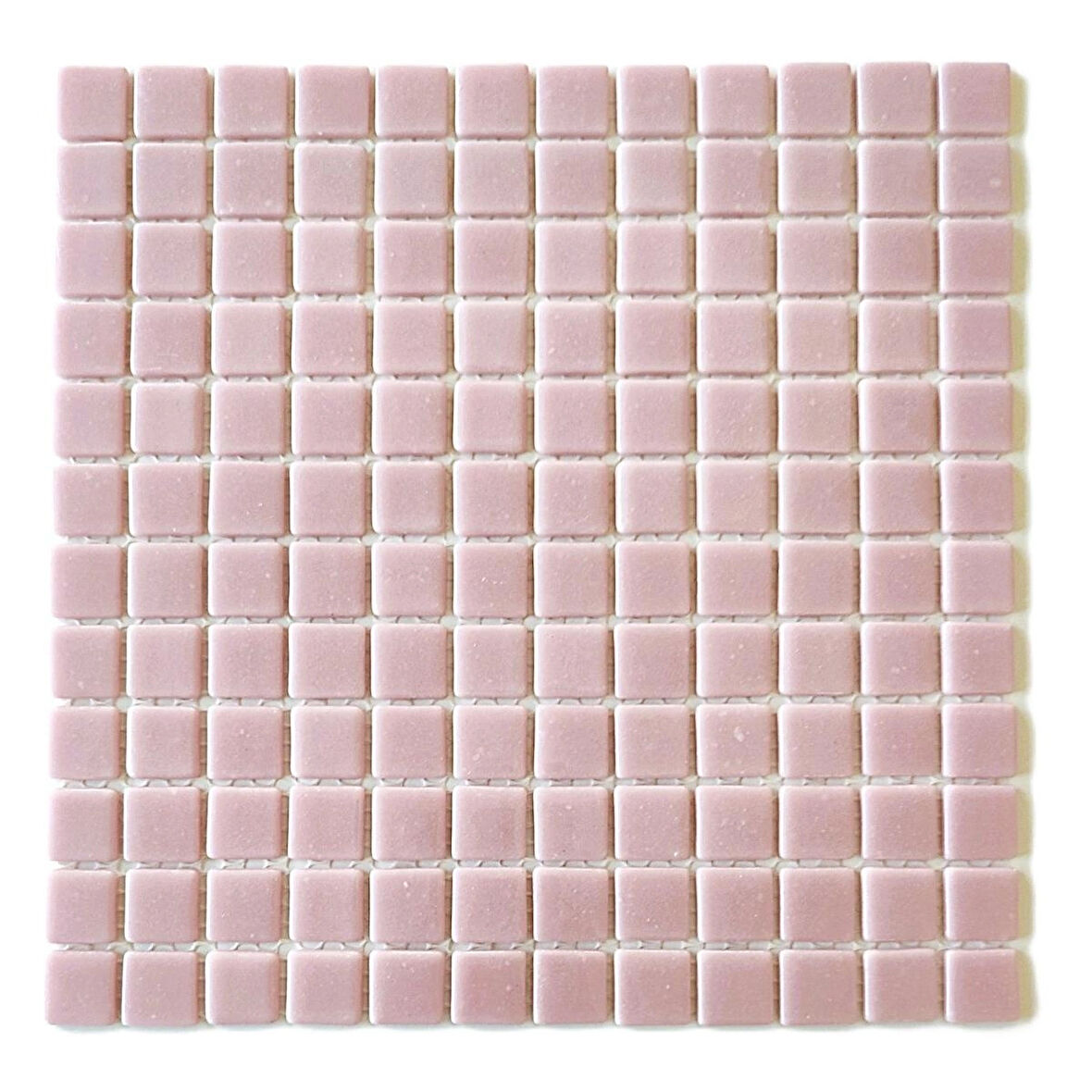 Mutfak tezgah arası, Havuz, Banyo, Sauna, Spa, iç , dış, zemin, duvar, kaplama ve dekorasyon uygulamalarında tüm yüzeyler için, 25x25mm. Pembe, 31.5x31.5cm. Fileli Cam Mozaik.