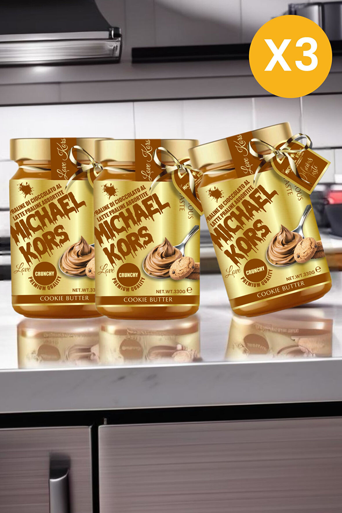 Love Michael Kors Praline Dı Cioccolato Al Latte Praline Assorti. Karamelli Bisküvi Ezmesi 330gx3