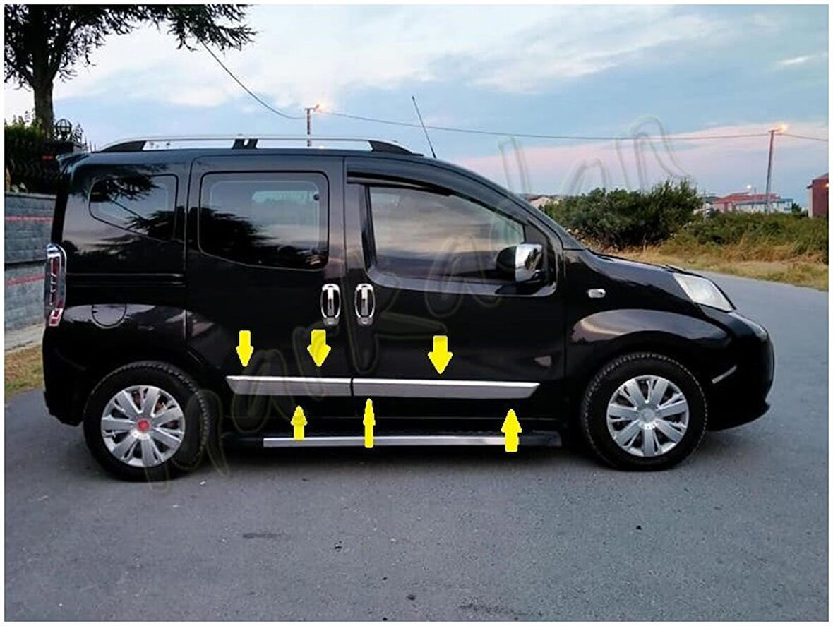 Markadan Fiat Fiorino Krom Yan Kapı Çıtası 2008 Sonrası 4 Parça Paslanmaz Çelik