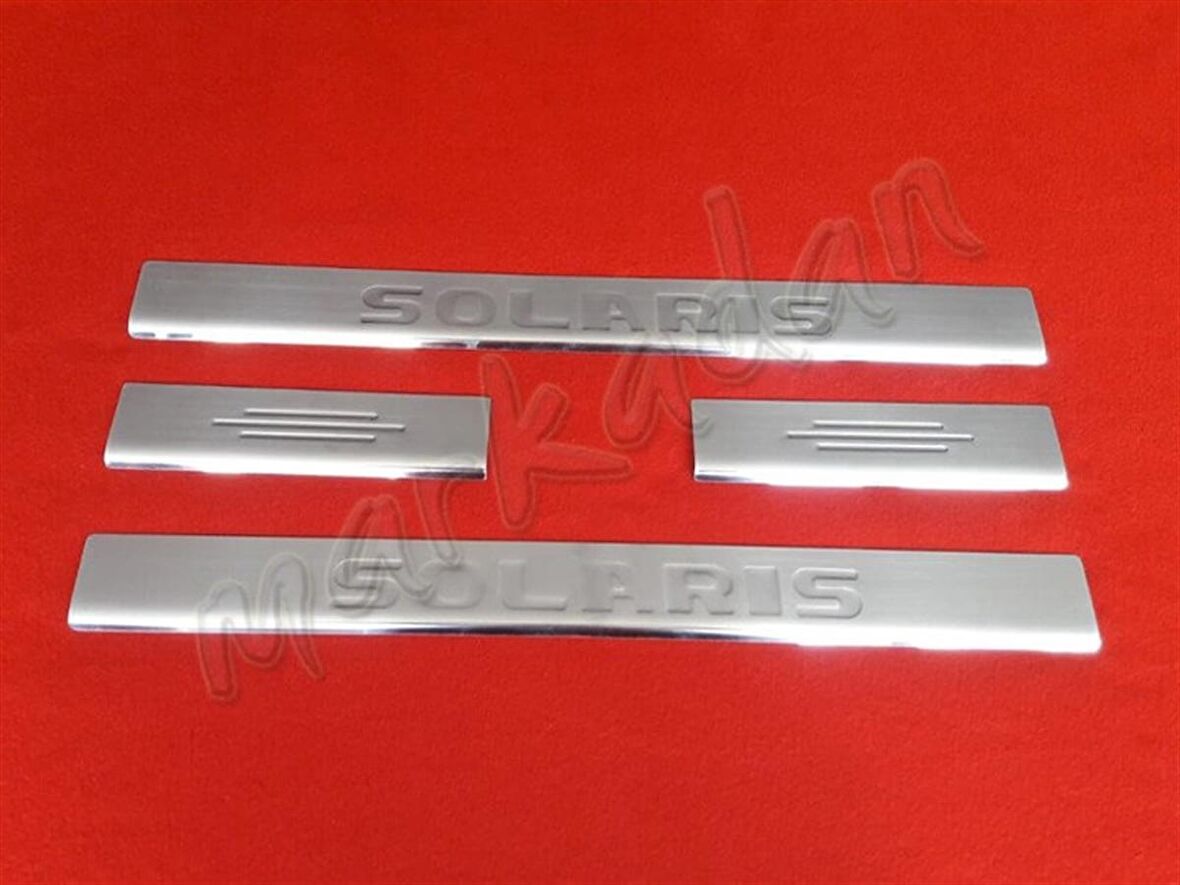 Markadan Hyundai Accent Solaris Krom Kapı Eşiği 2011 Sonrası 4 Parça Paslanmaz Çelik