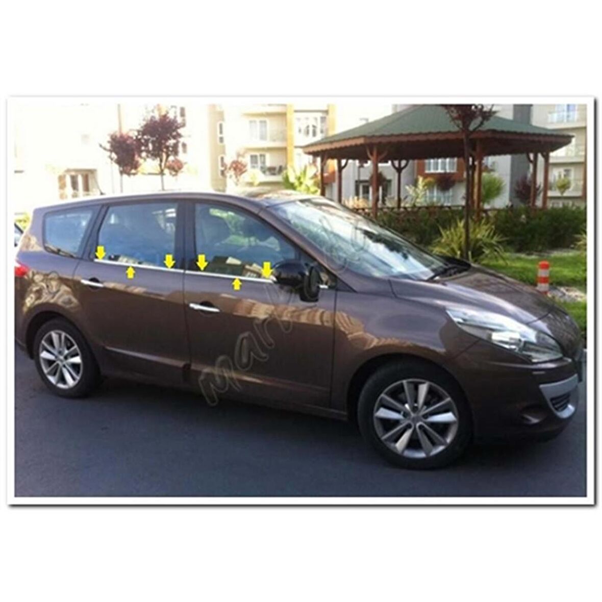 Markadan Renault Scenic 3 Krom Cam Çıtası 2009 Sonrası 4 Parça Paslanmaz Çelik