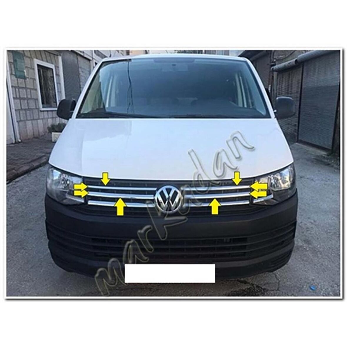 Markadan VW T6 Transporter Trendline Krom Ön Panjur 2015 Sonrası 4 Parça Paslanmaz Çelik