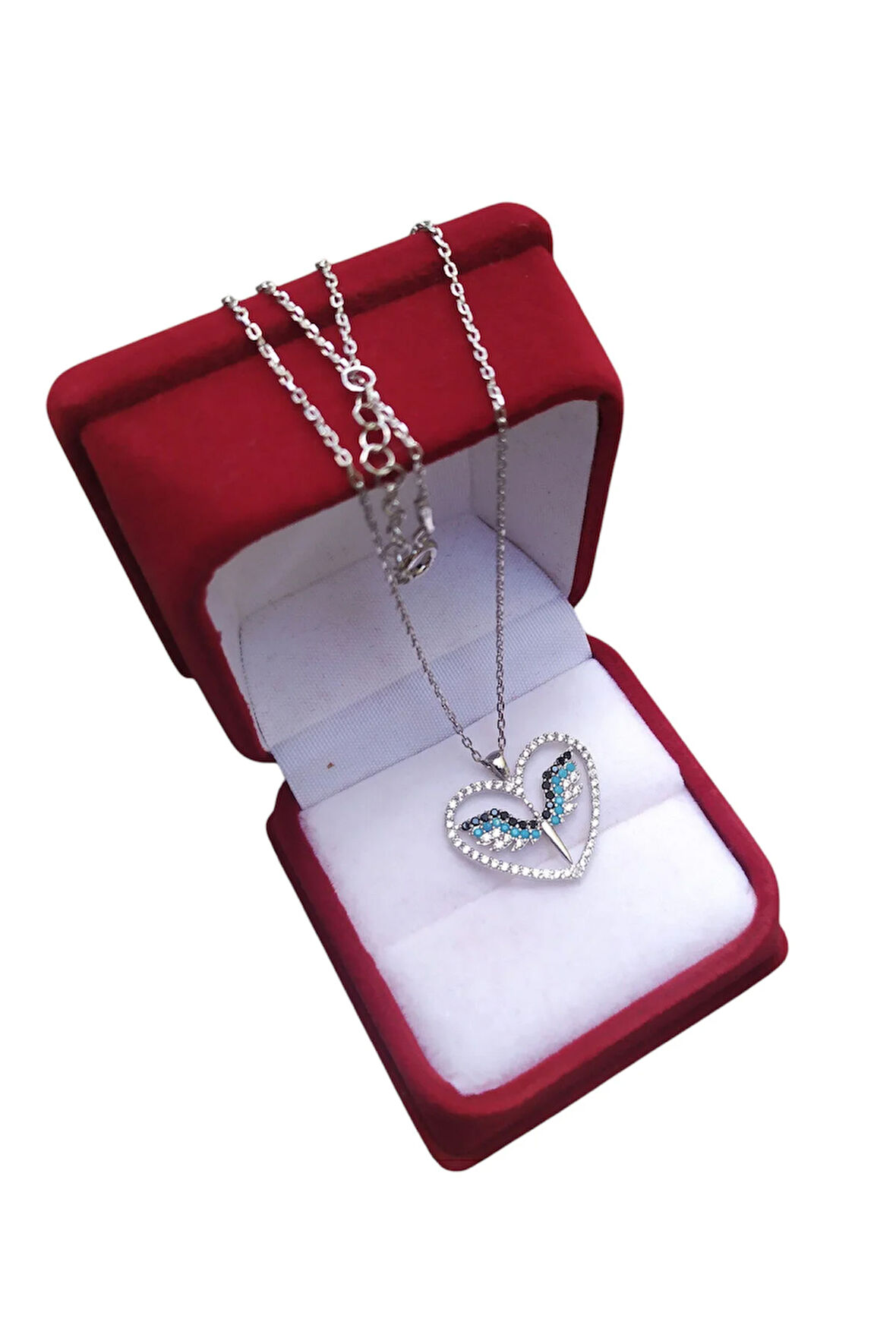 Modahilye 925 Ayar Gümüş Mikail Kılıcı Mix Kalp Kolye