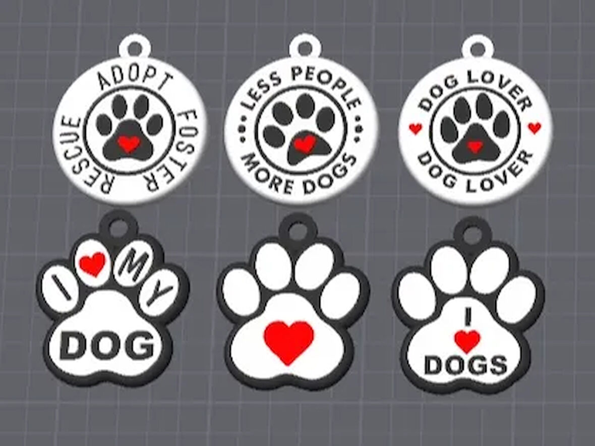 Köpek Ile Ilgili Eğlenceli Anahtarlıklar- Çevre Dostu PLA