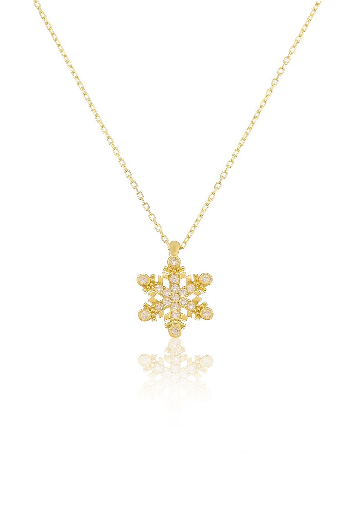 14 Ayar Kar Tanesi Kolye