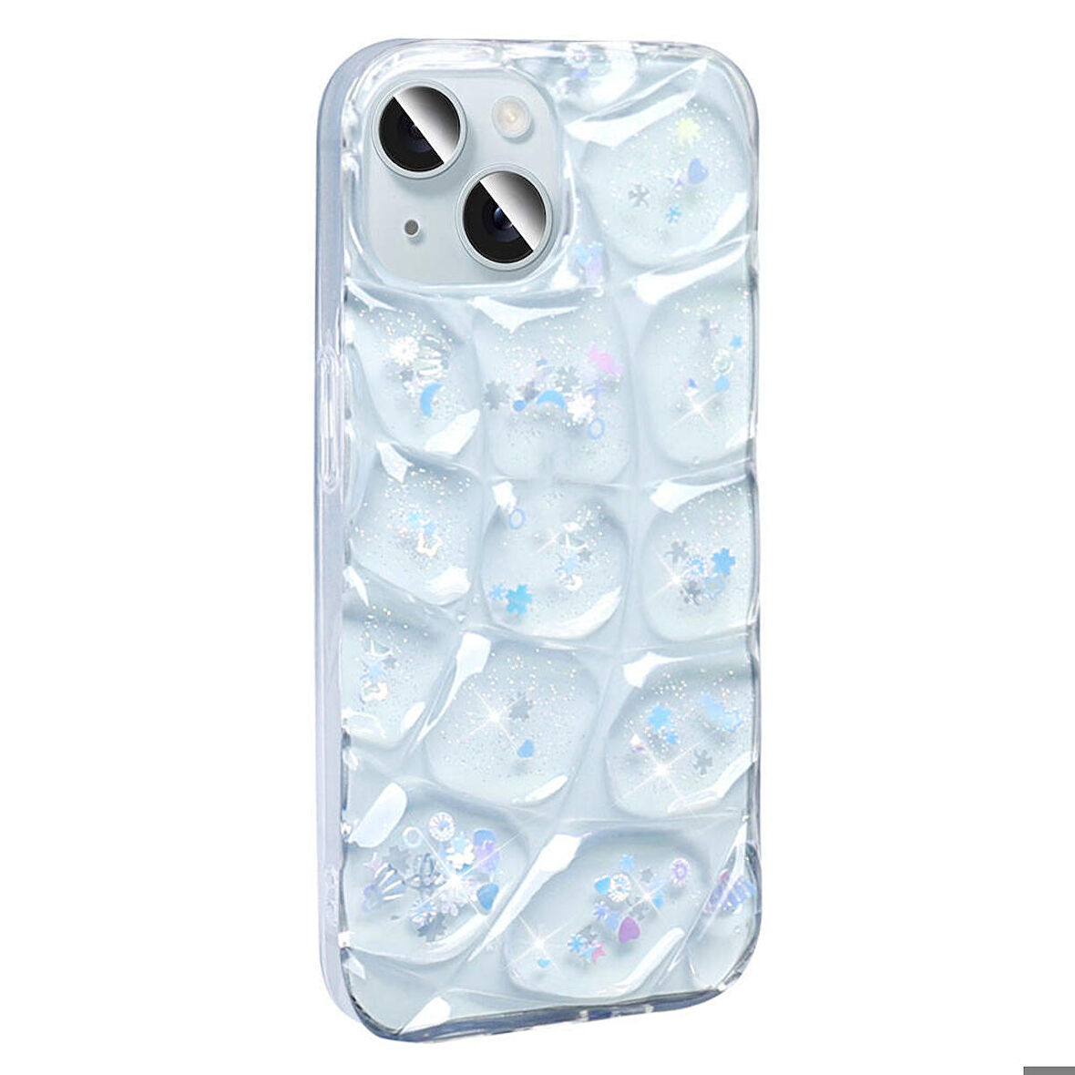 Mkorayavm Apple iPhone 15 3D Desenli Simli Kapak